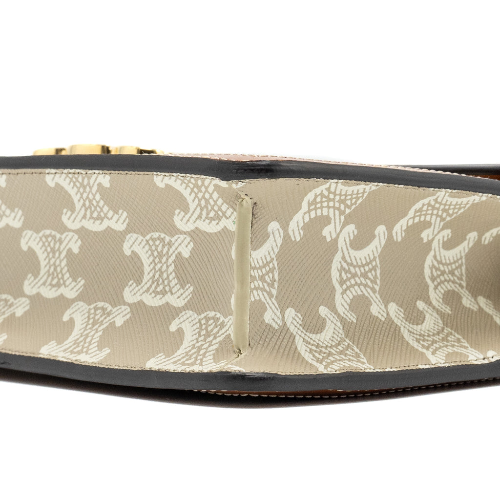 CELINE MARGO WALLET ON CHAIN TRIOMPHE CANVAS / CALFSKIN GREGE GHW