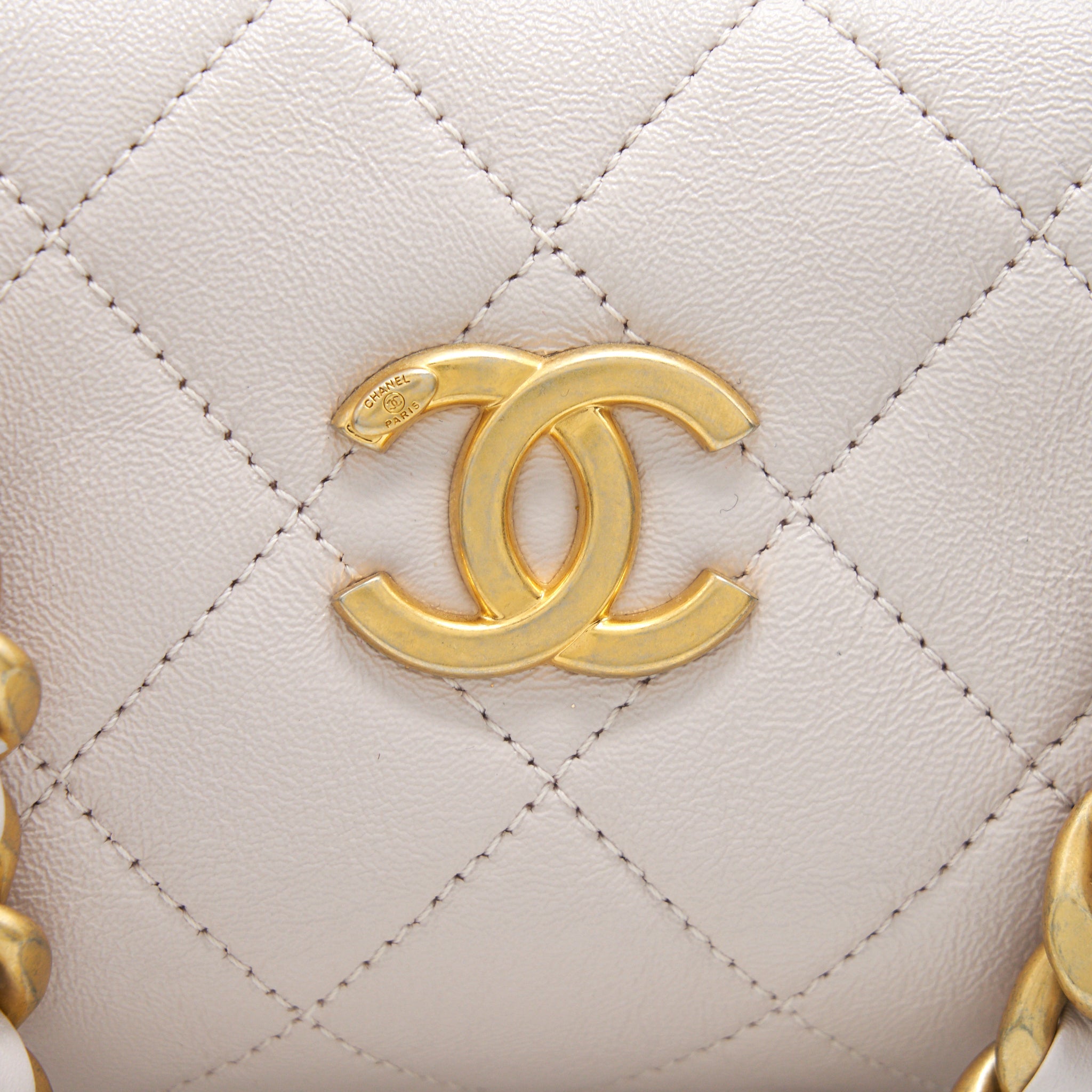 CHANEL MINI BOWLING BAG WITH CHAIN LIGHT PURPLE GHW