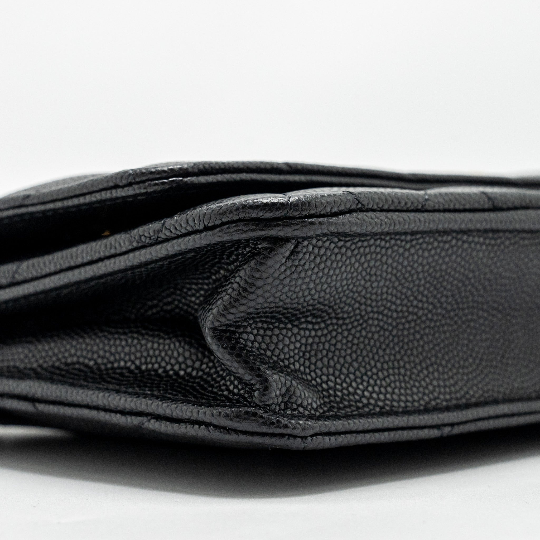 CHANEL COCO CASINO WALLET ON CHAIN CAVIAR BLACK GHW (MICROCHIP)