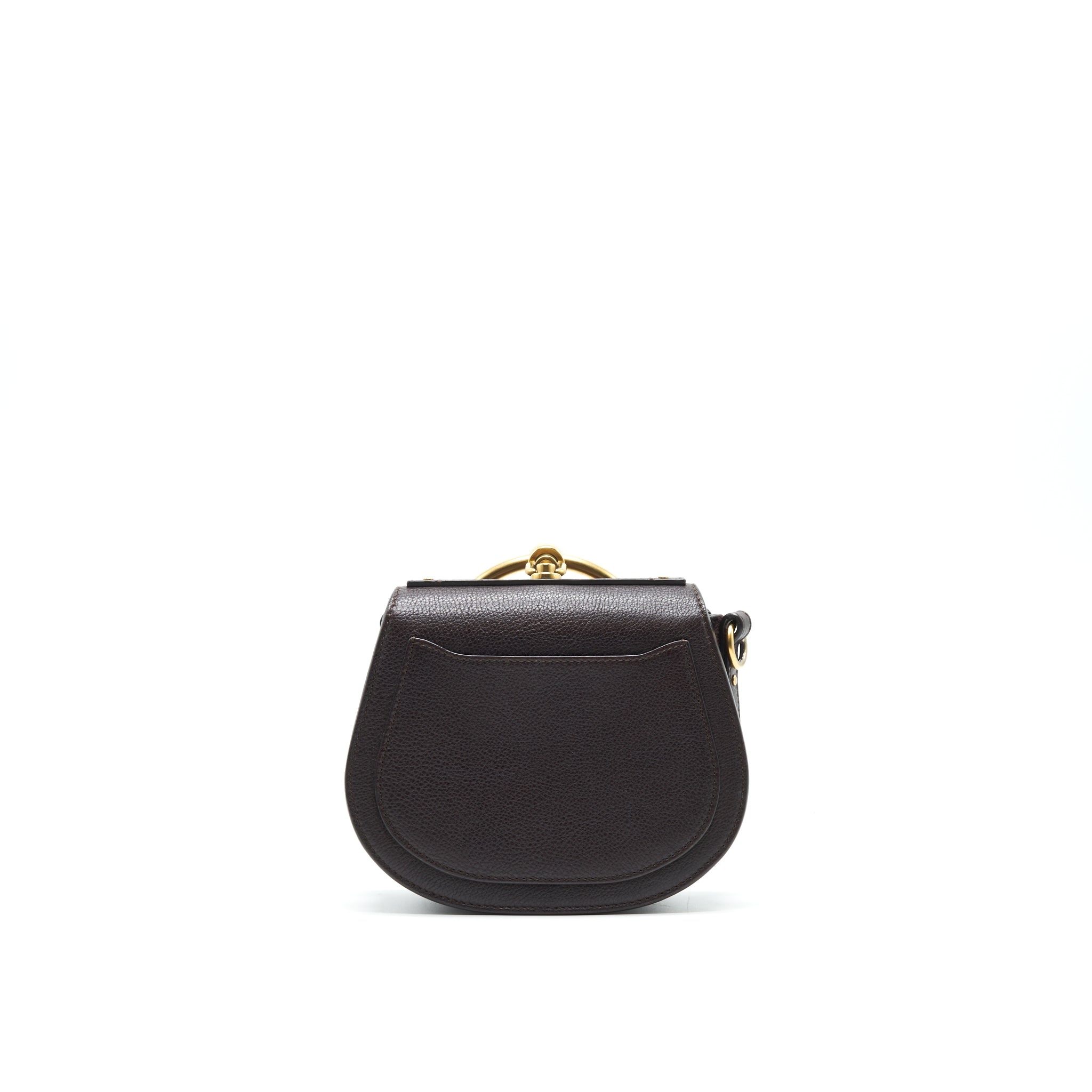 CHLOE SMALL NILE BRACELET LEATHER CROSSBODY BAG DARK BROWN