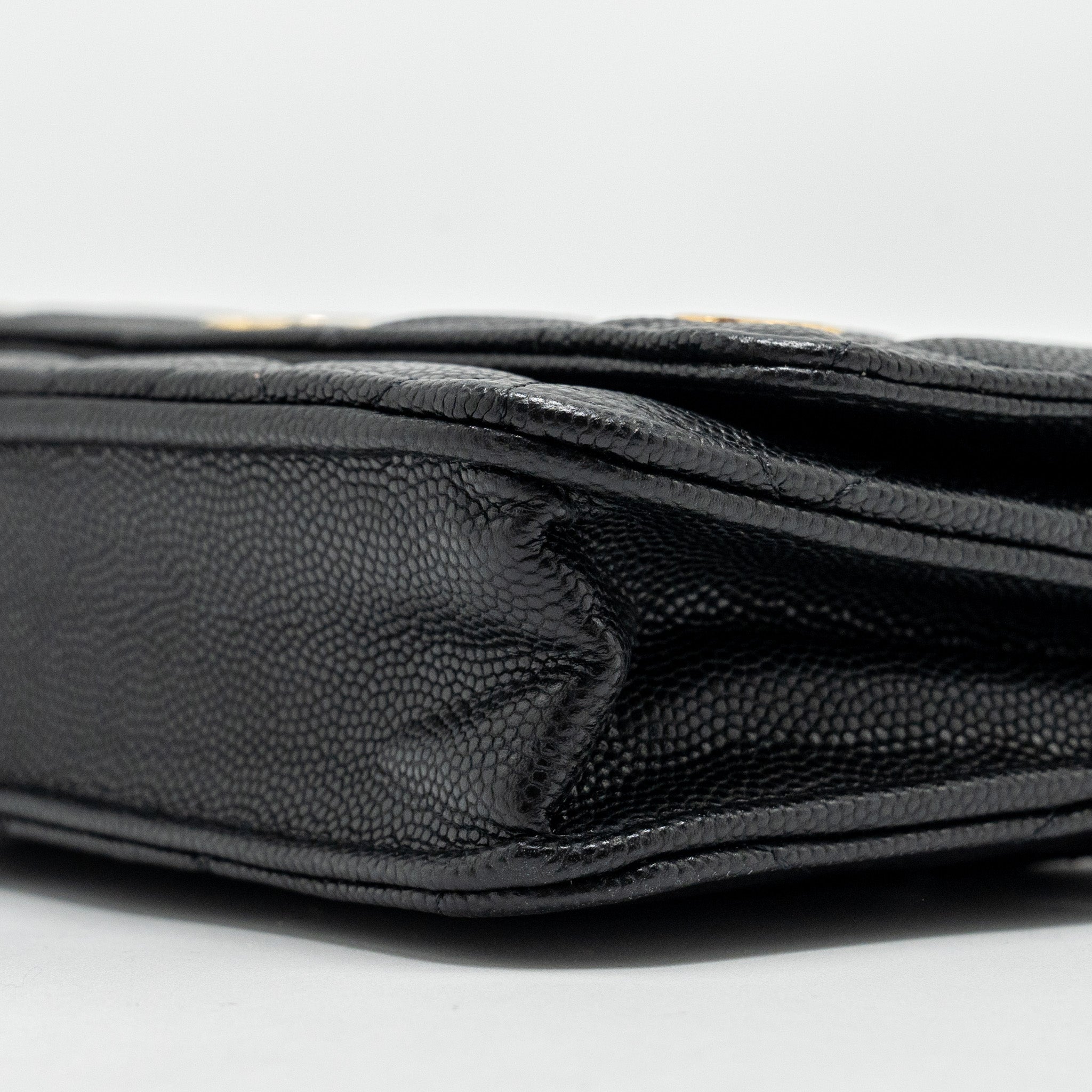 CHANEL COCO CASINO WALLET ON CHAIN CAVIAR BLACK GHW (MICROCHIP)