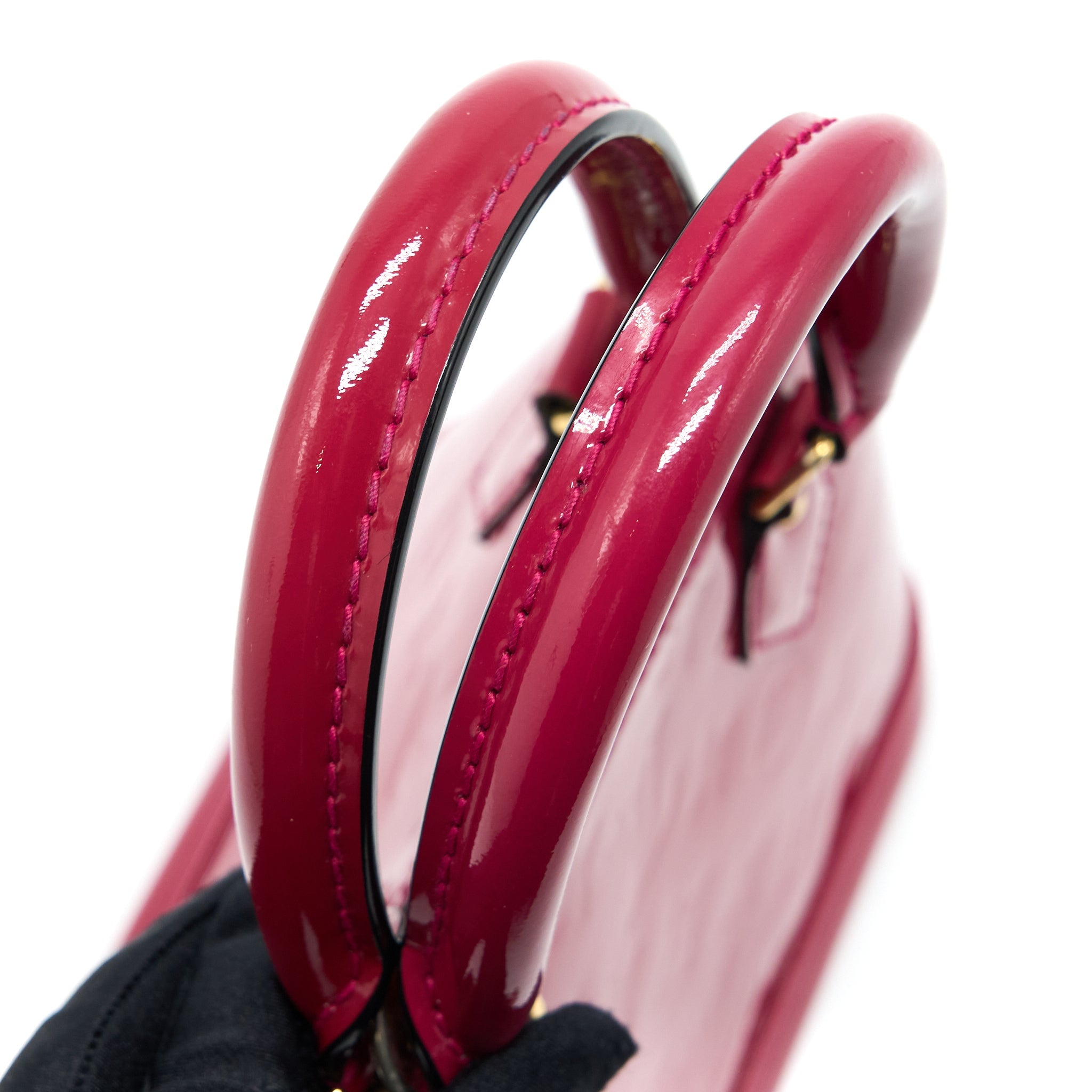 LOUIS VUITTON ALMA BB PATENT DARK PINK GHW