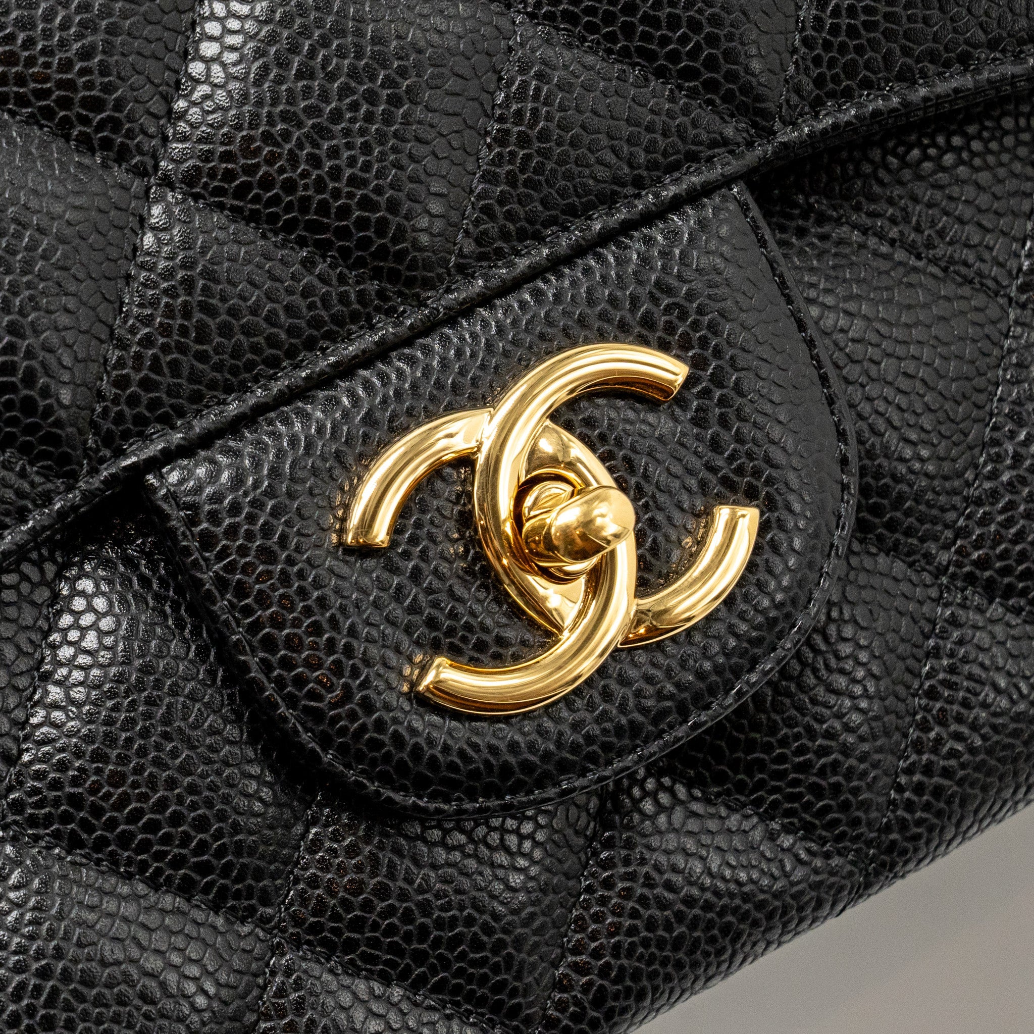 CHANEL MAXI CLASSIC DOUBLE FLAP BAG CAVIAR BLACK GHW