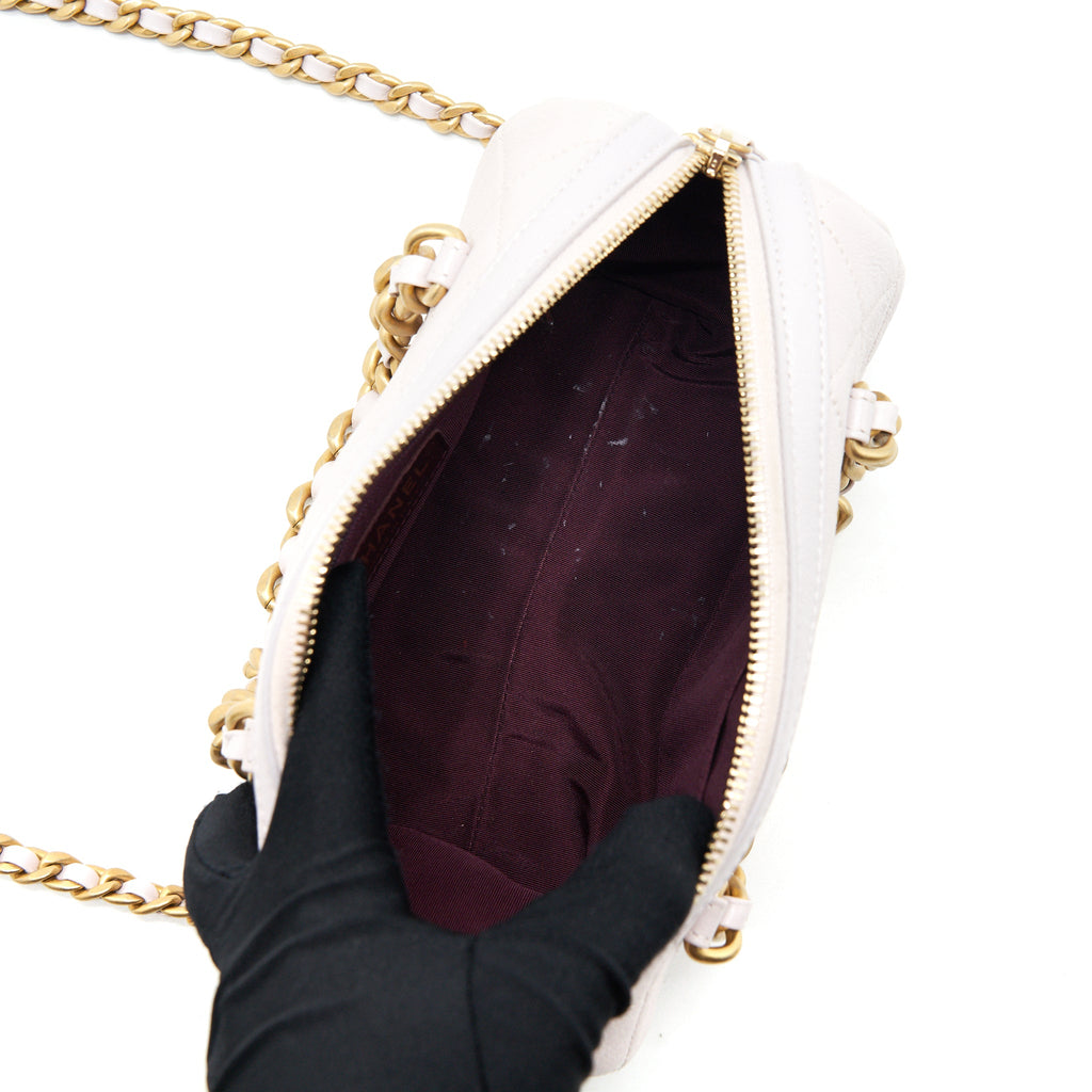 CHANEL MINI BOWLING BAG WITH CHAIN LIGHT PURPLE GHW
