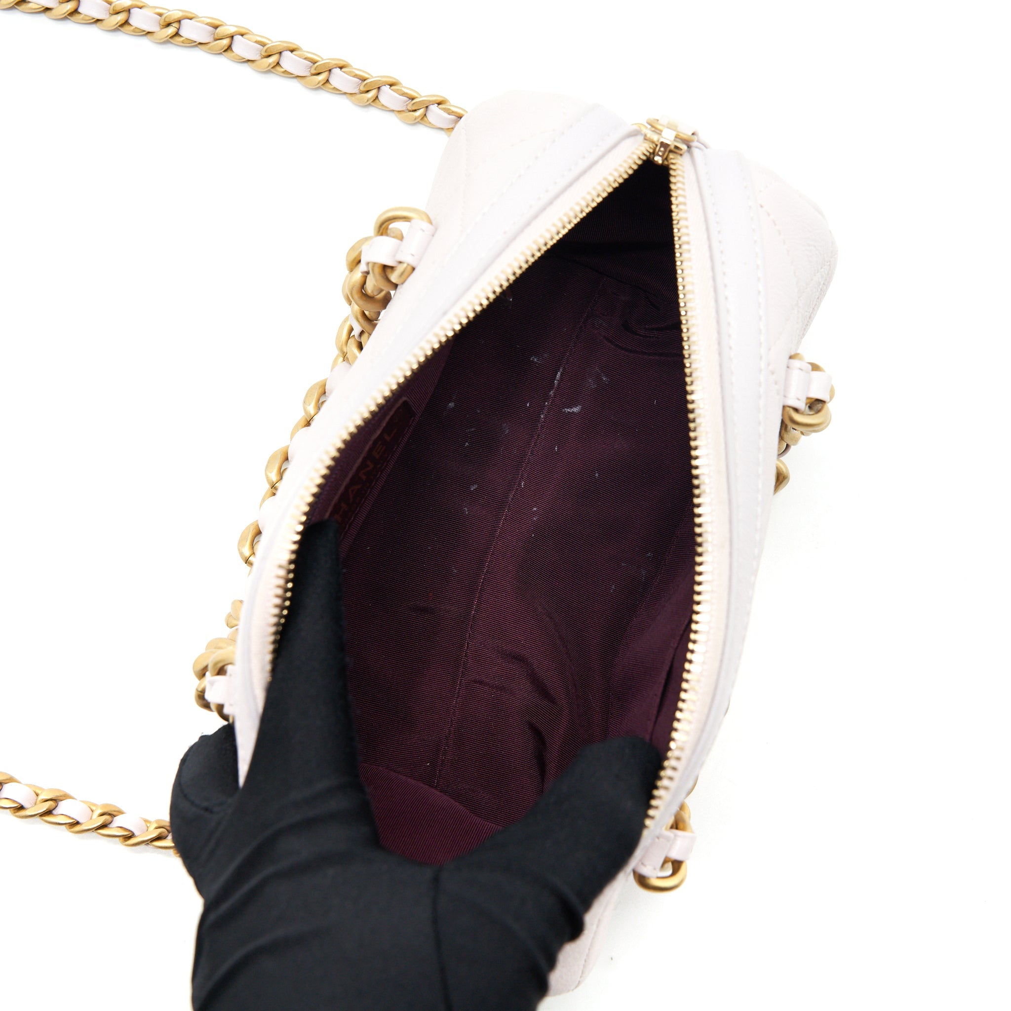 CHANEL MINI BOWLING BAG WITH CHAIN LIGHT PURPLE GHW