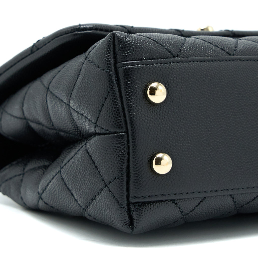 CHANEL SMALL COCO HANDLE CAVIAR BLACK LGHW