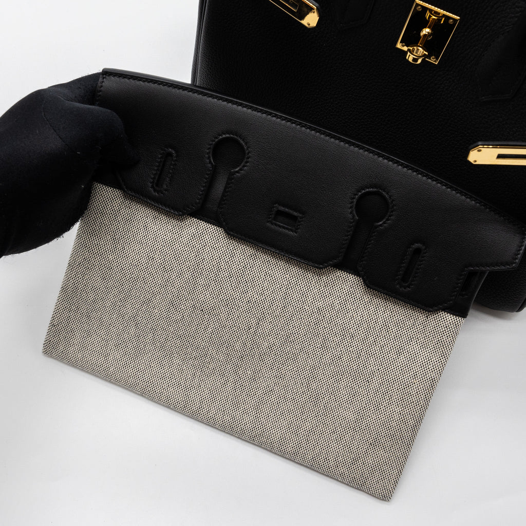 HERMES BIRKIN 30 3 IN 1/ 3 EN 1 TOGO/ SWIFT/ CANVAS BLACK GHW