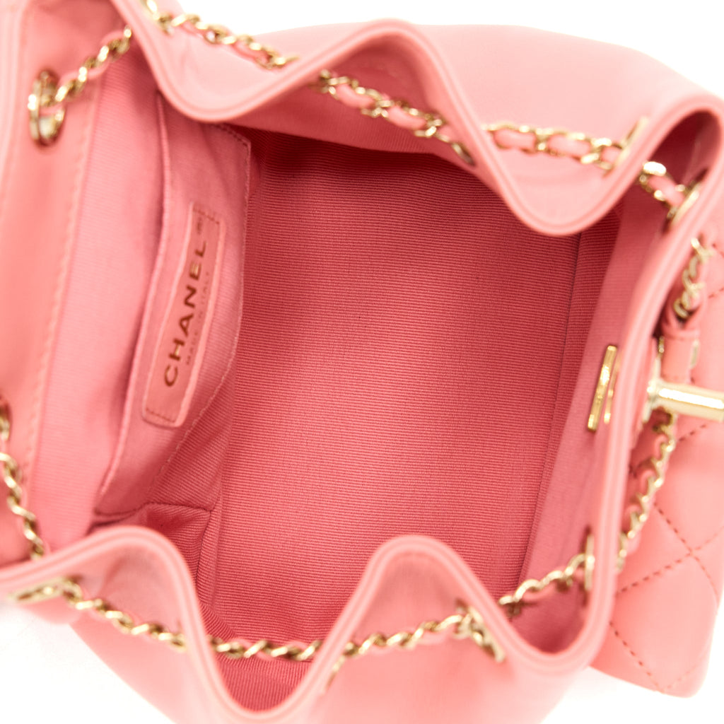 CHANEL DUMA MINI BACKPACK LAMBSKIN PINK LGHW(MICROCHIP)