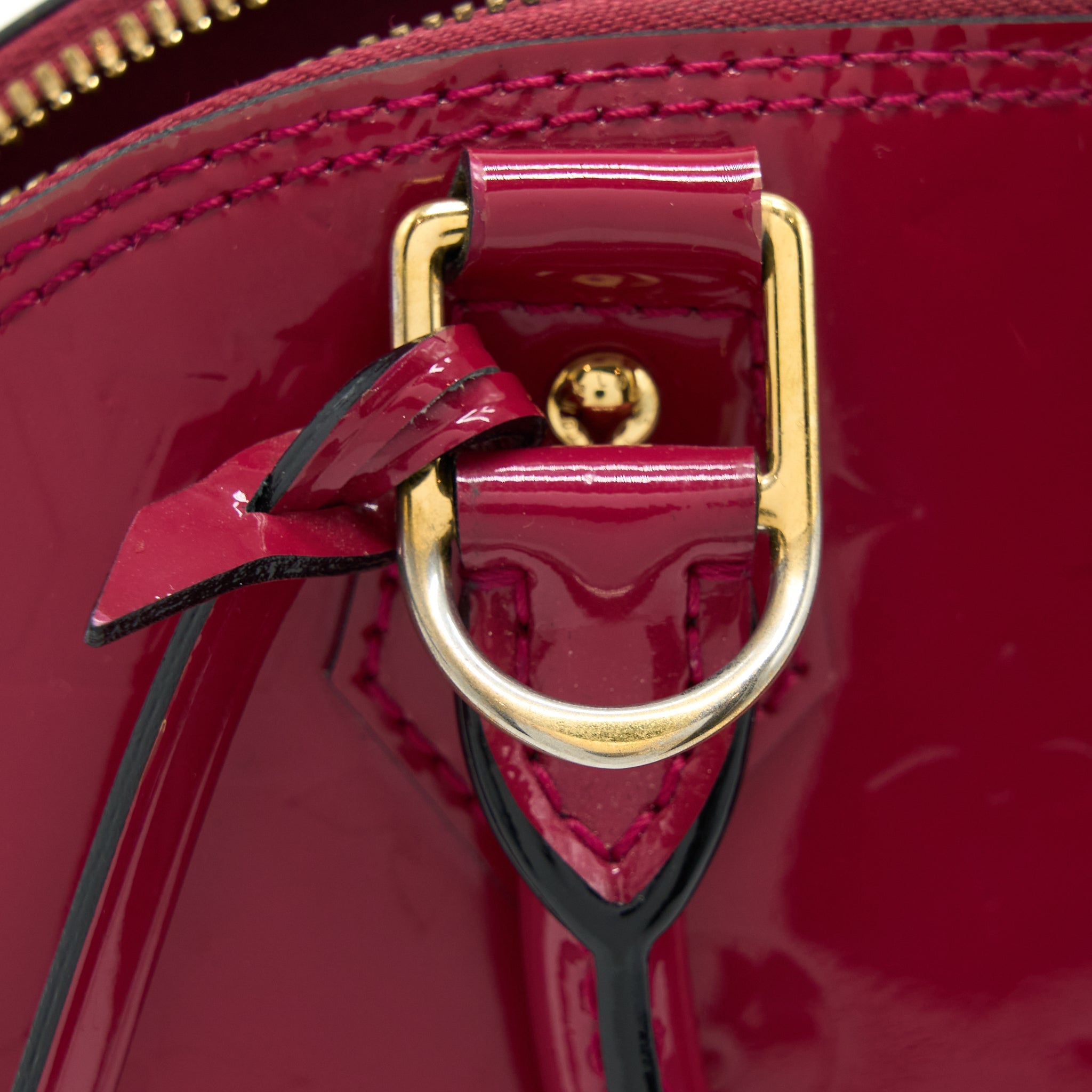 LOUIS VUITTON ALMA BB PATENT DARK PINK GHW
