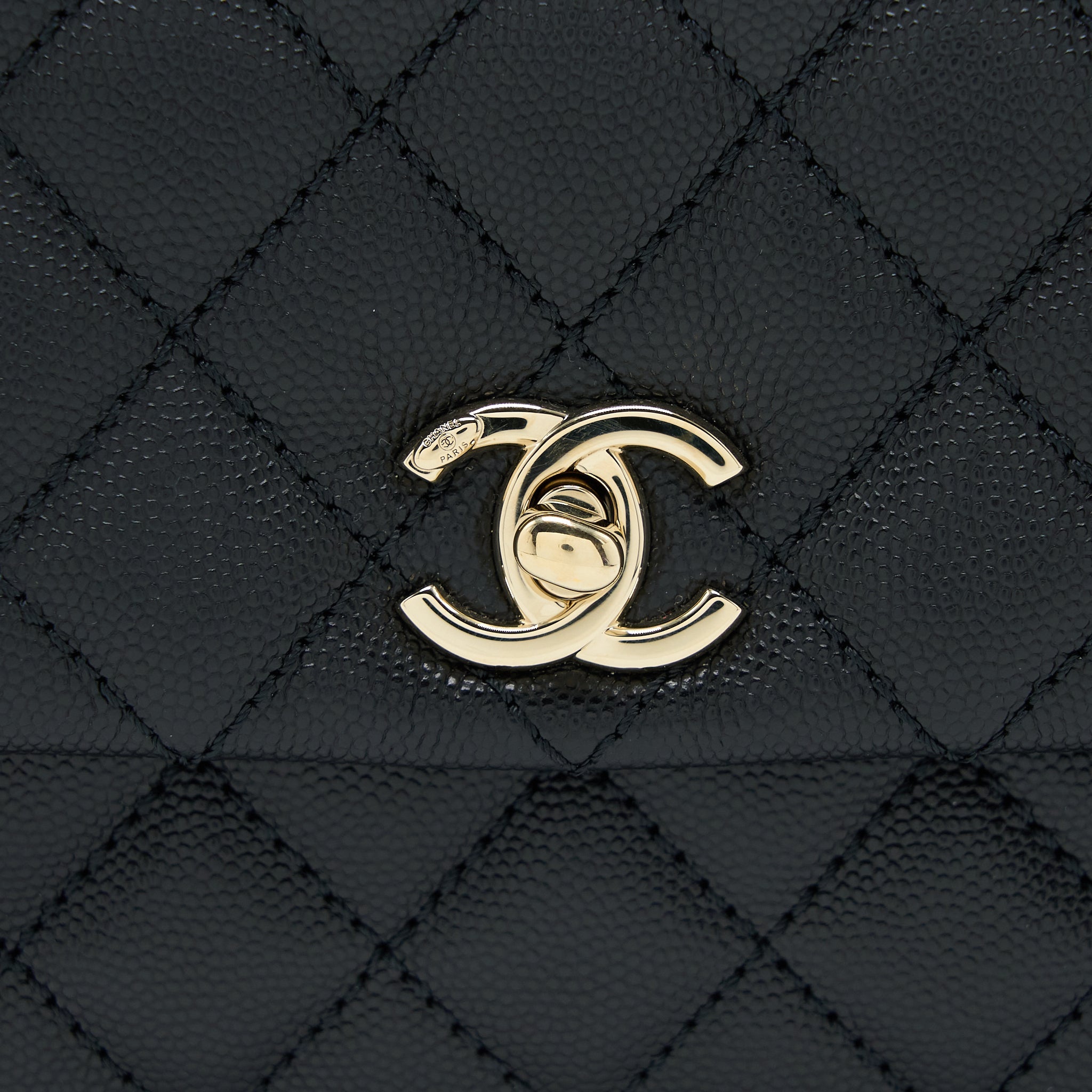 CHANEL SMALL COCO HANDLE CAVIAR BLACK LGHW