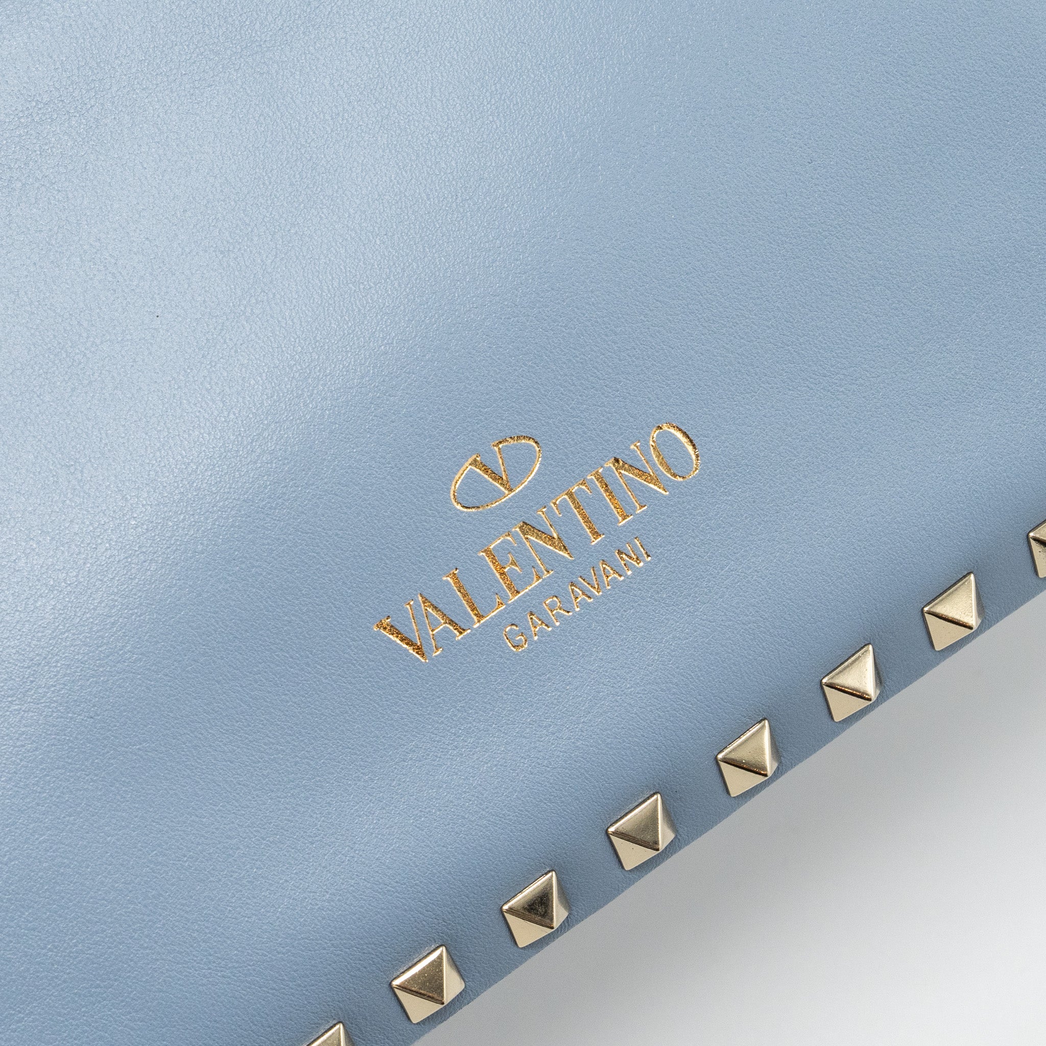VALENTINO SMALL GRAINY ROCKSTUD BAG LAMBSKIN LIGHT BLUE LGHW