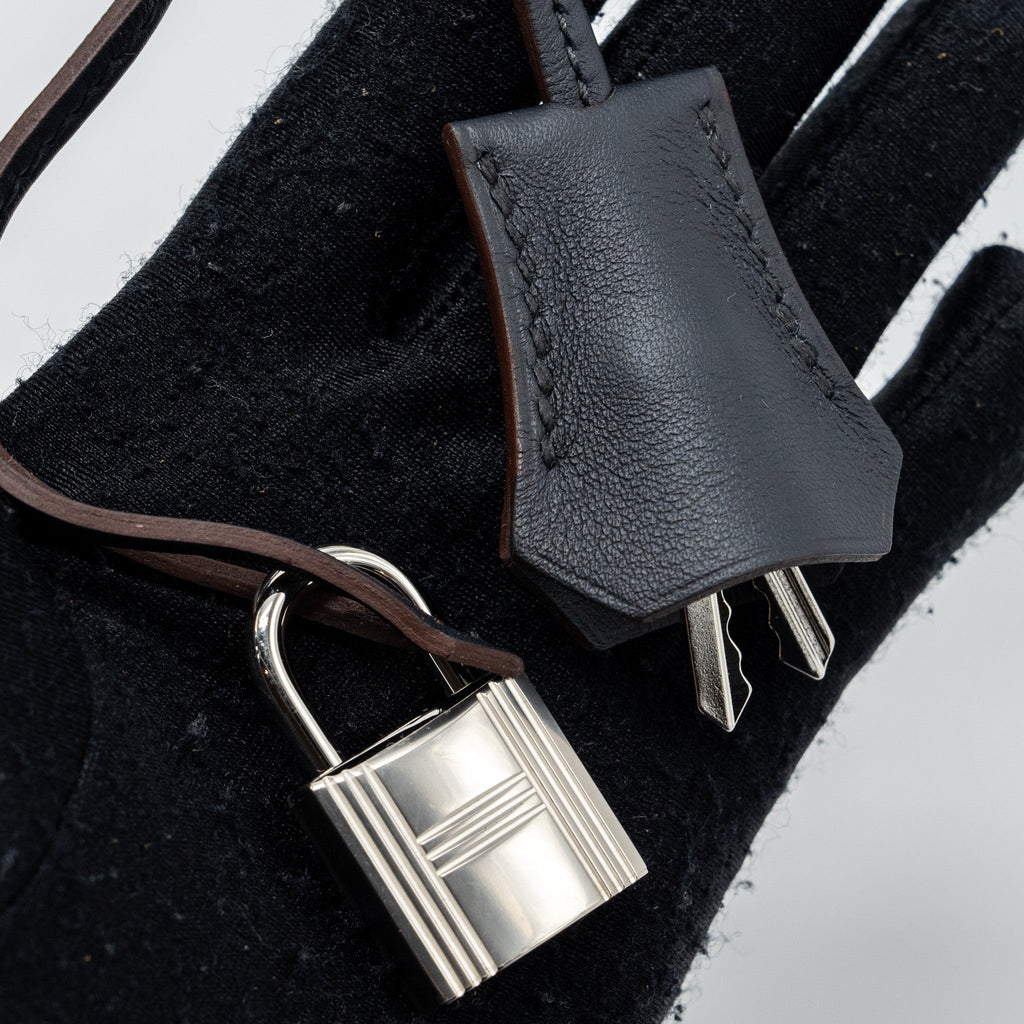 HERMES KELLY COLORMATIC SWIFT BLUE NUIT/CHAI/ETOUPE/GOLD/BLACK SHW