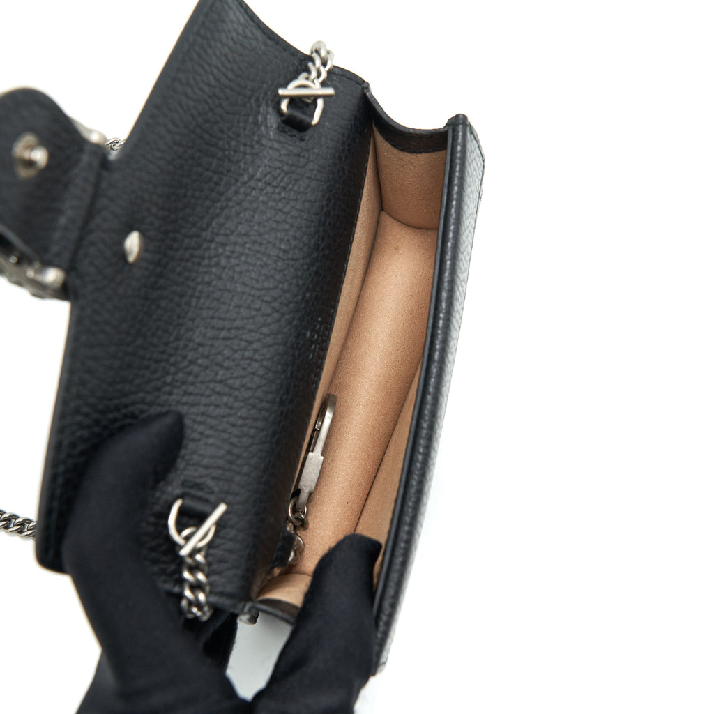 GUCCI SUPER MINI DIONYSUS BAG BLACK WITH SHW