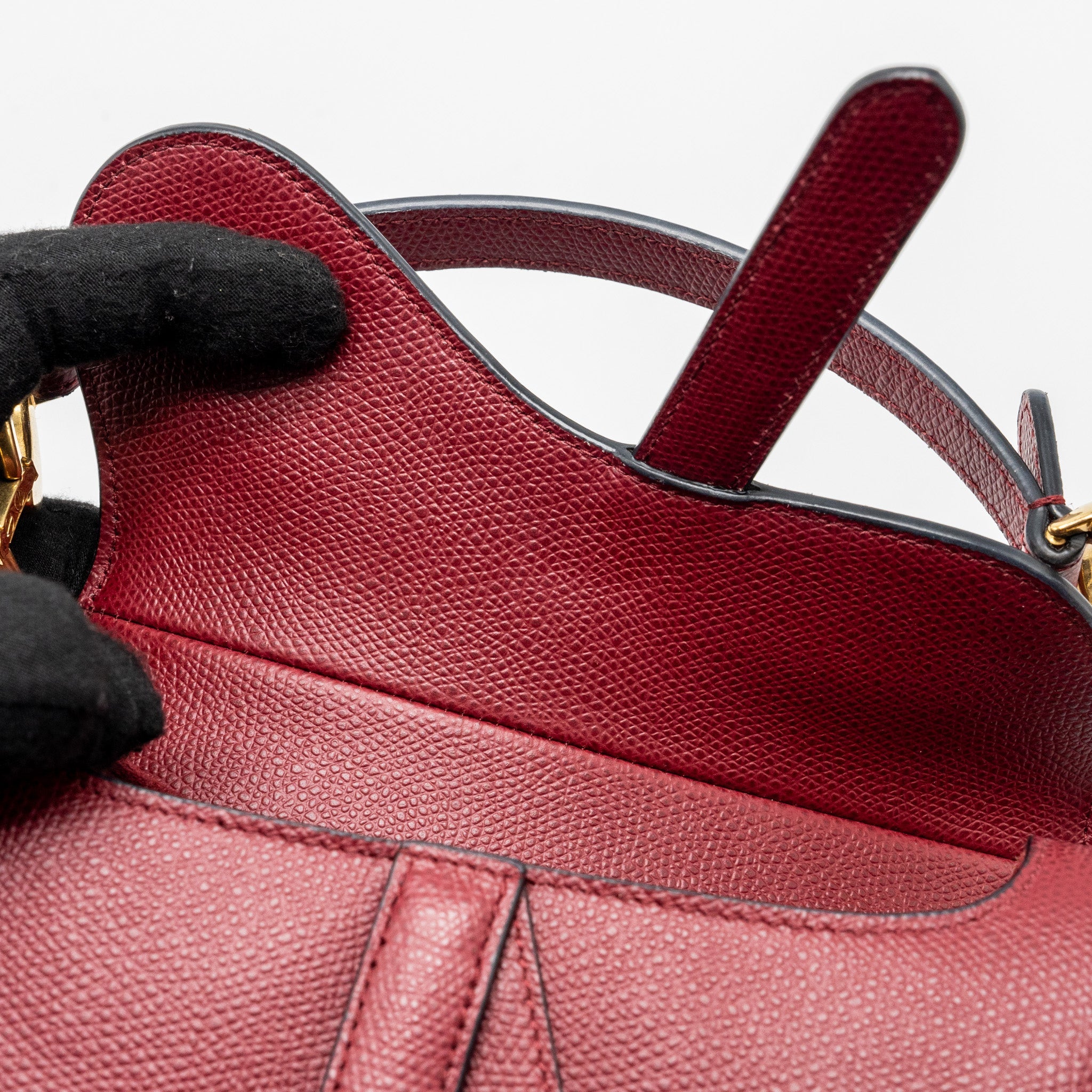 DIOR MINI SADDLE BAG CALFSKIN RED GHW
