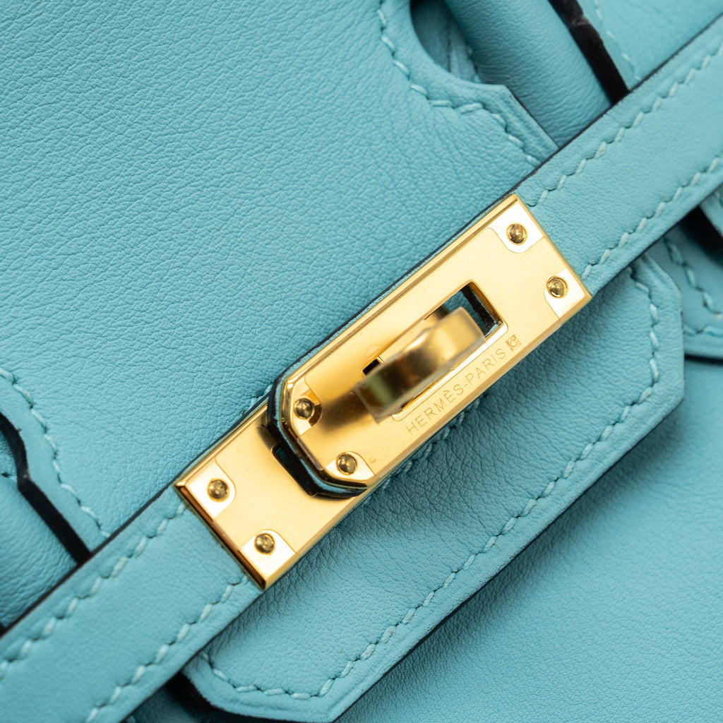 HERMES BIRKIN 25 SWIFT 3P BLUE ATOLL GHW