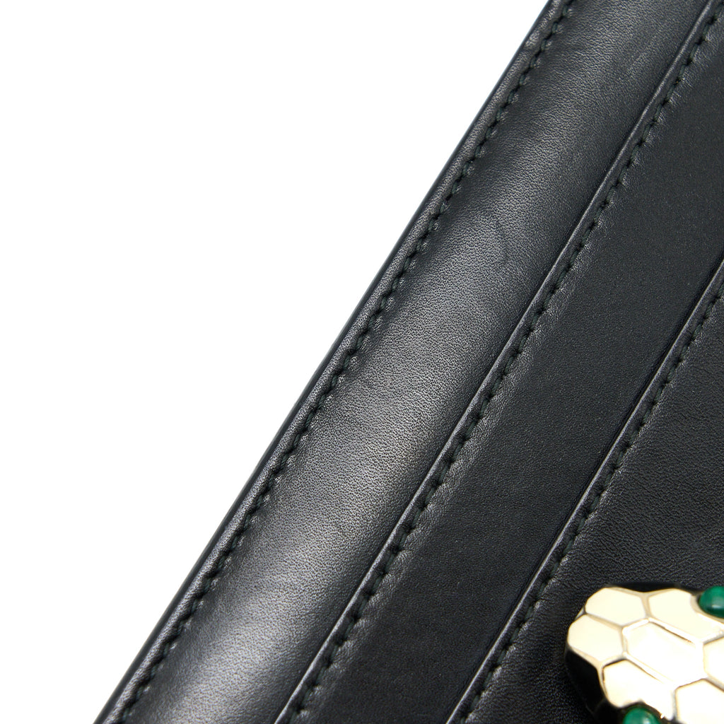 BVLGARI SERPENTI CLUTCH WITH CHAIN CALFSKIN BLACK GHW