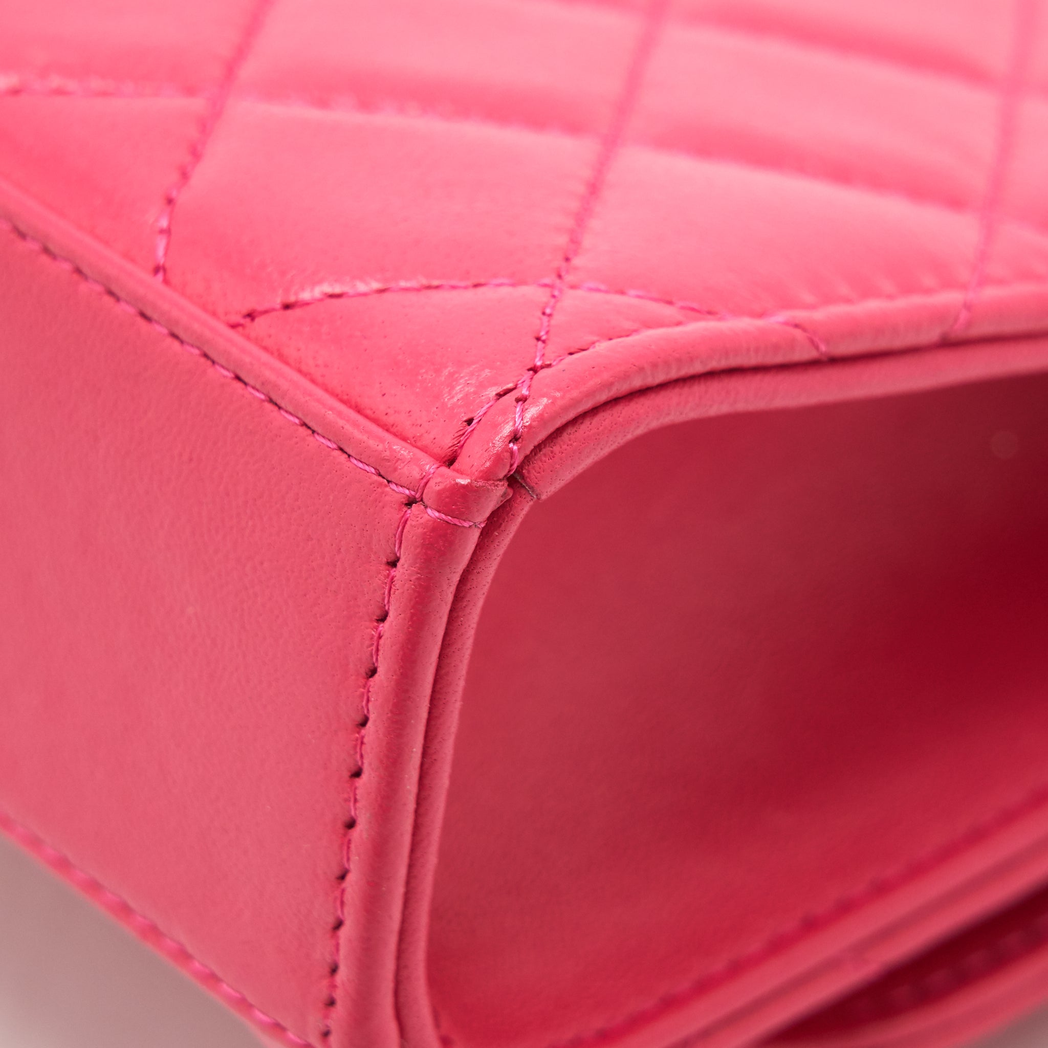 CHANEL MINI TRENDY CC CHAIN WALLET LAMBSKIN HOT PINK LGHW