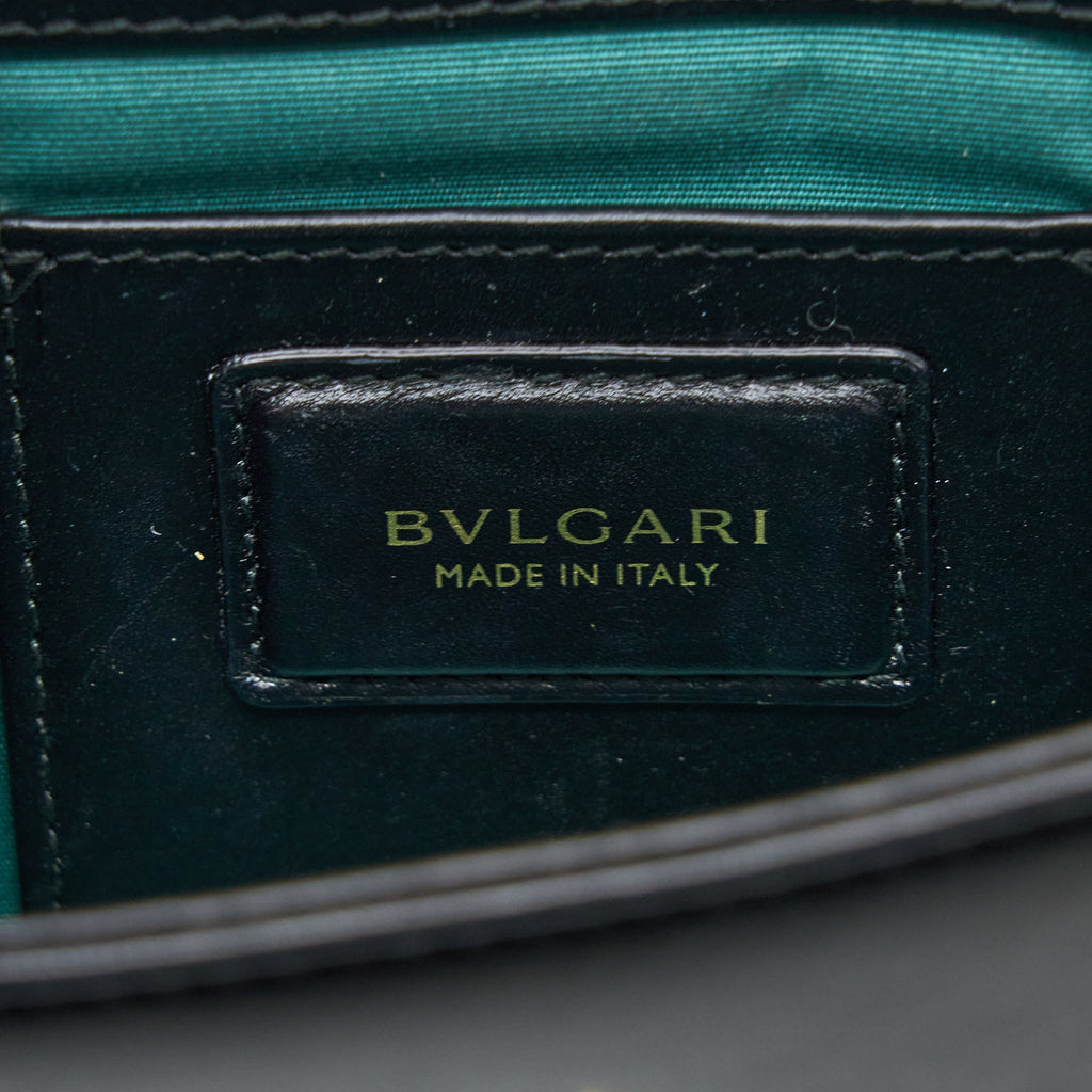 BVLGARI SERPENTI CLUTCH WITH CHAIN CALFSKIN BLACK GHW
