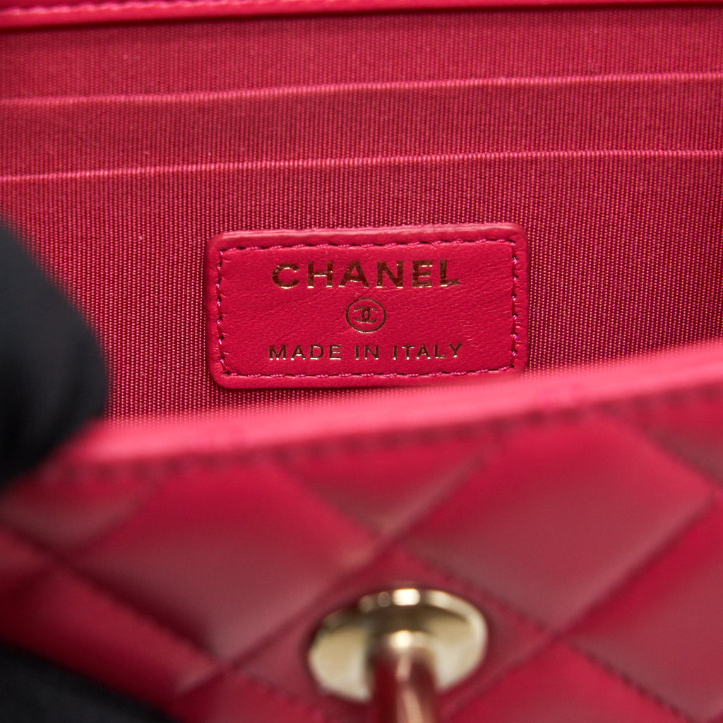 CHANEL MINI TRENDY CC CHAIN WALLET LAMBSKIN HOT PINK LGHW