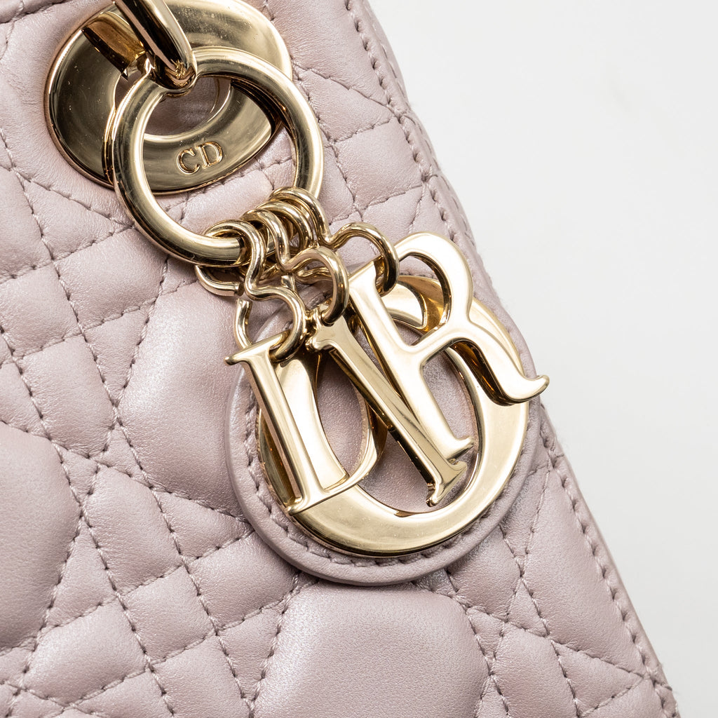 DIOR MINI LADY DIOR LAMBSKIN LIGHT PINK LGHW