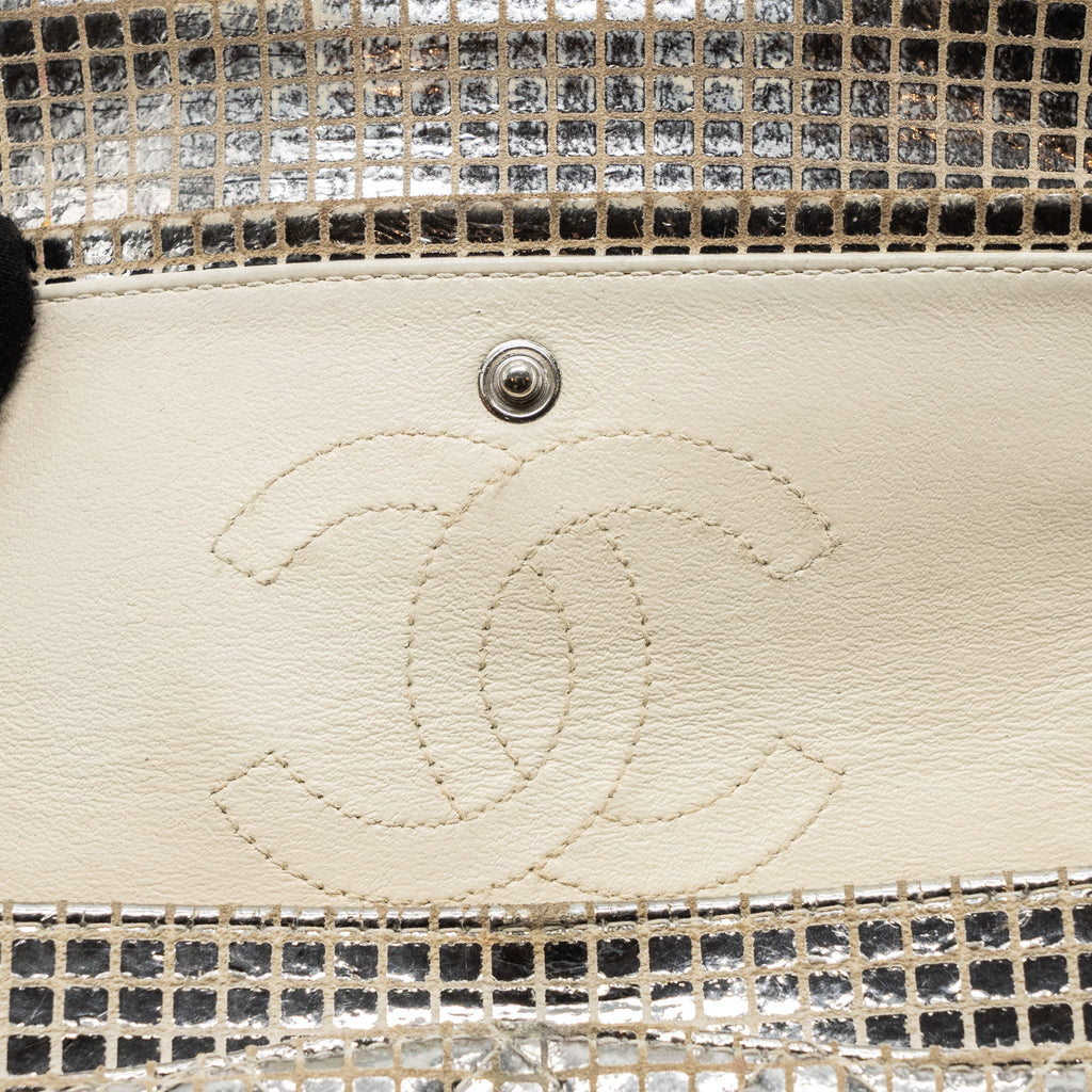 CHANEL MINI 2.55 REISSUE FLAP BAG CALFSKIN BEIGE / SILVER SHW
