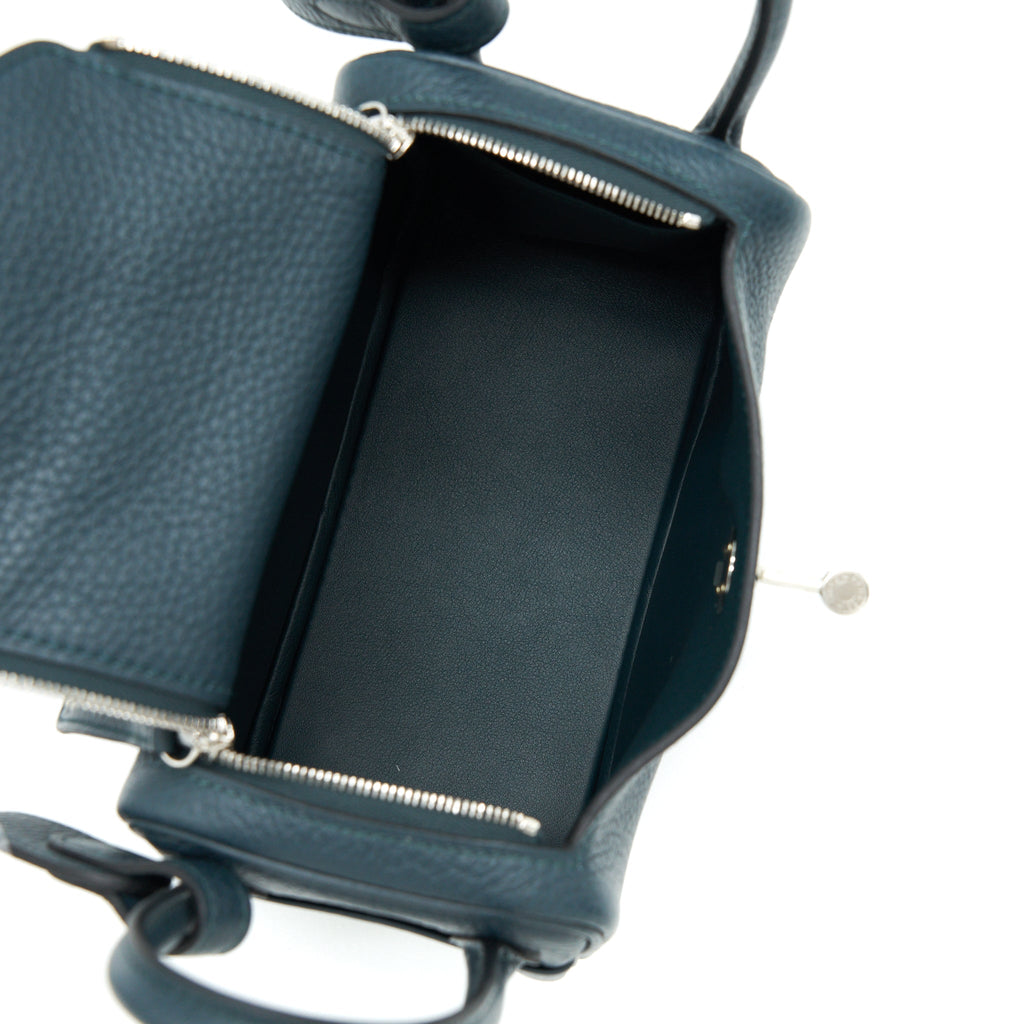 HERMES MINI LINDY CLEMENCE VERT CYPRES SHW