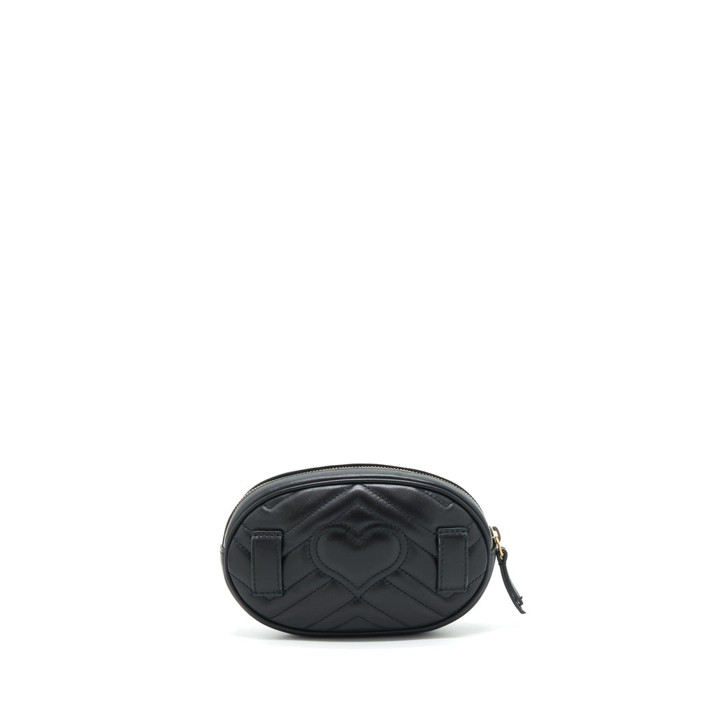 GUCCI GG MARMONT MATELASSE BELT BAG BLACK GHW
