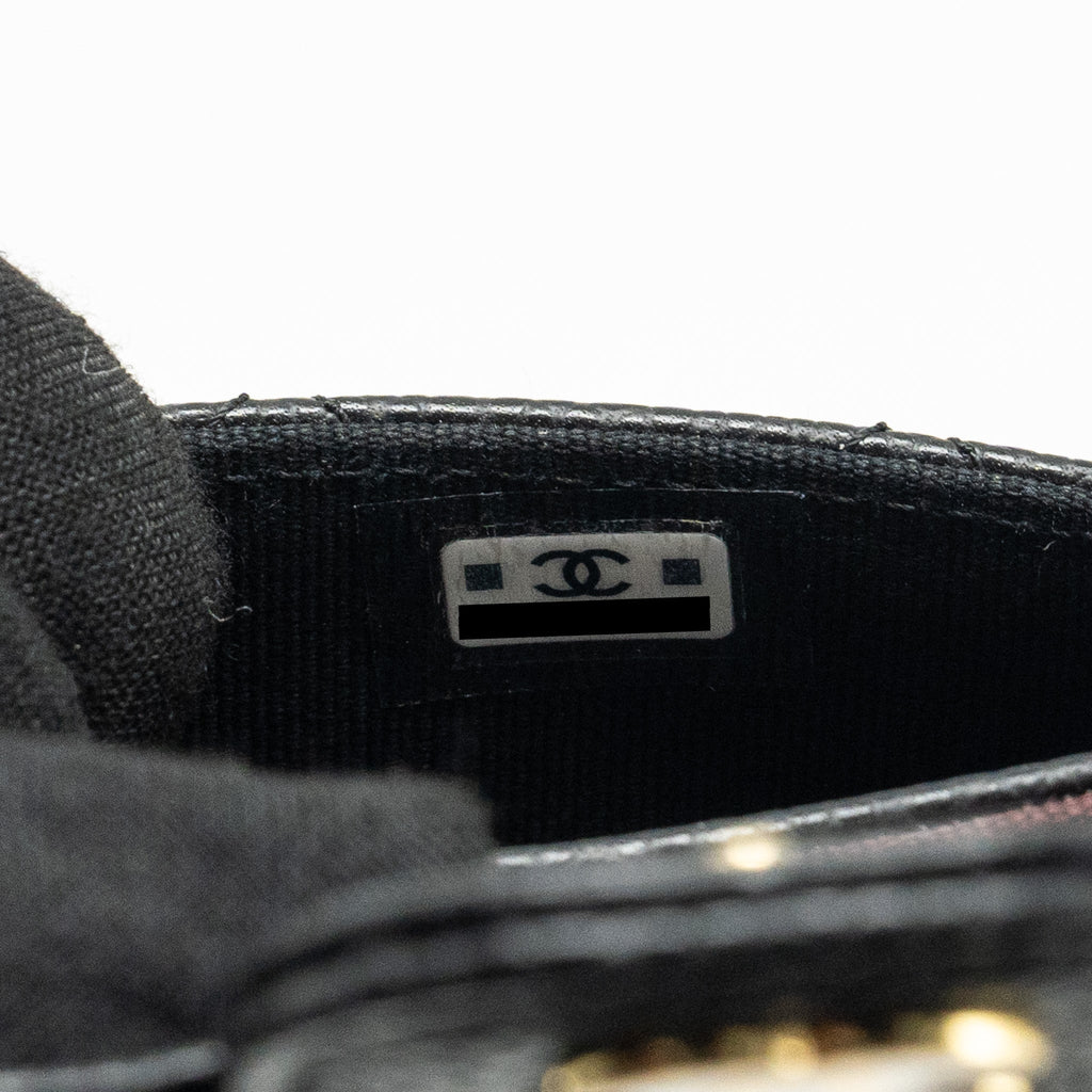 CHANEL CLASSIC FLAP CARD HOLDER CAVIAR BLACK GHW (MICROCHIP)
