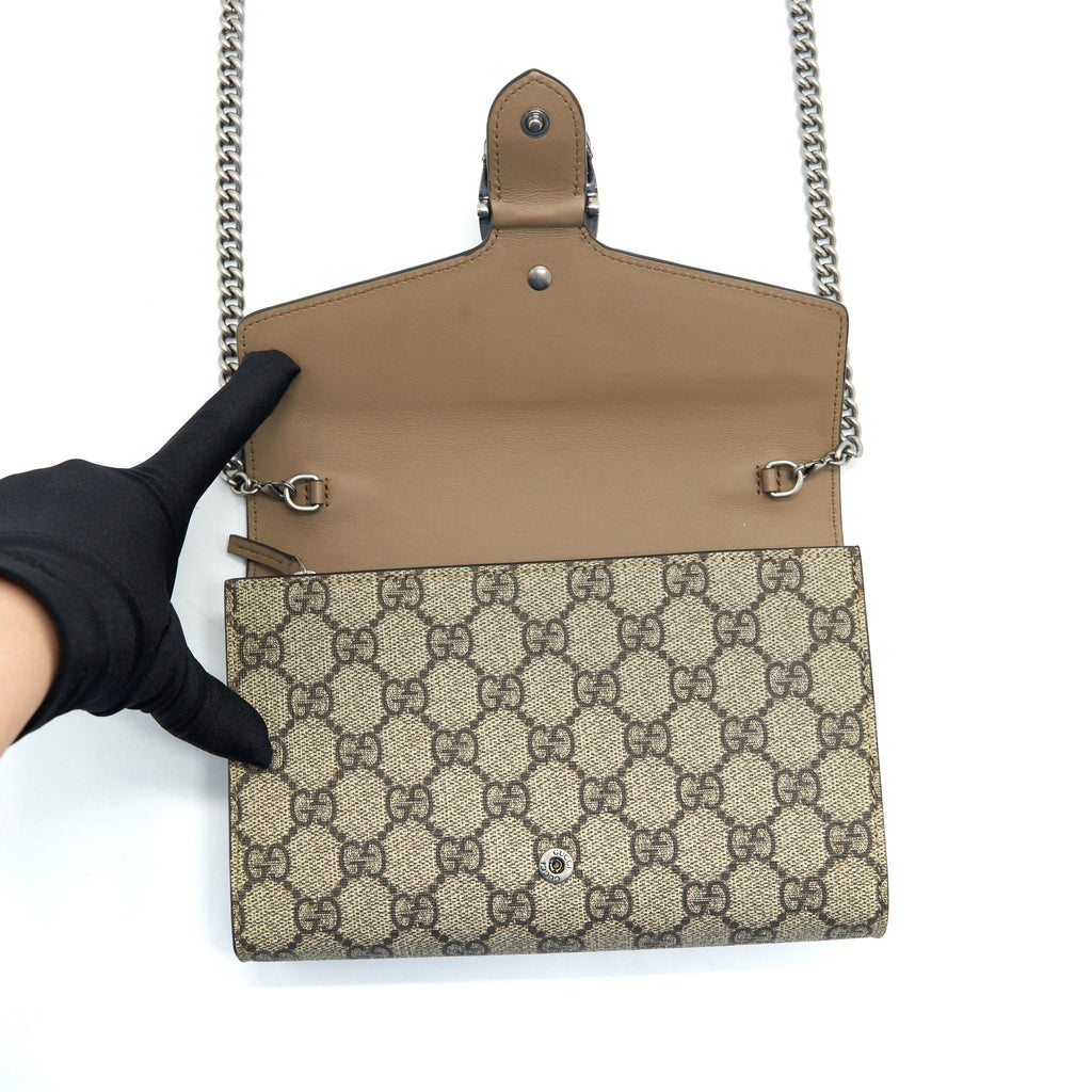 GUCCI DIONYSUS GG SUPREME CHAIN WALLET SHW