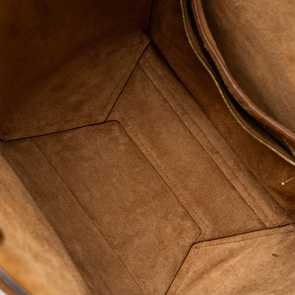 CELINE SANGLE BUCKET BAG LEATHER BROWN GHW