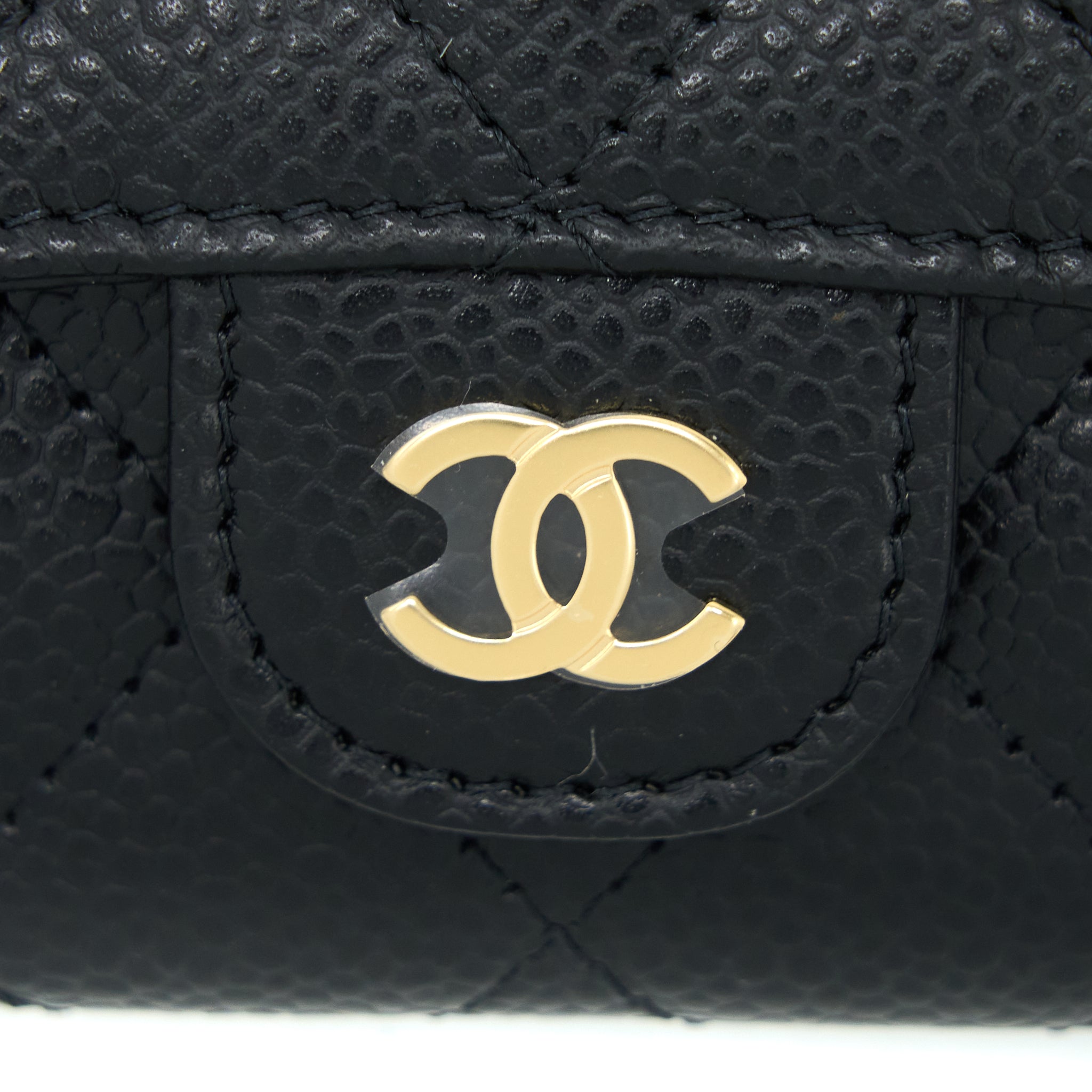 CHANEL CLASSIC FLAP CARD HOLDER CAVIAR BLACK GHW (MICROCHIP)