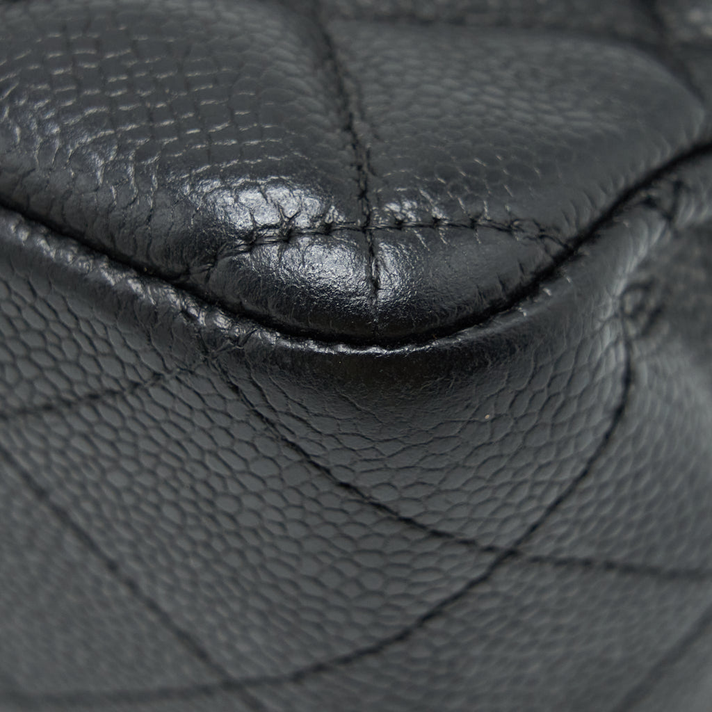 CHANEL JUMBO SINGLE FLAP BAG CAVIAR BLACK GHW