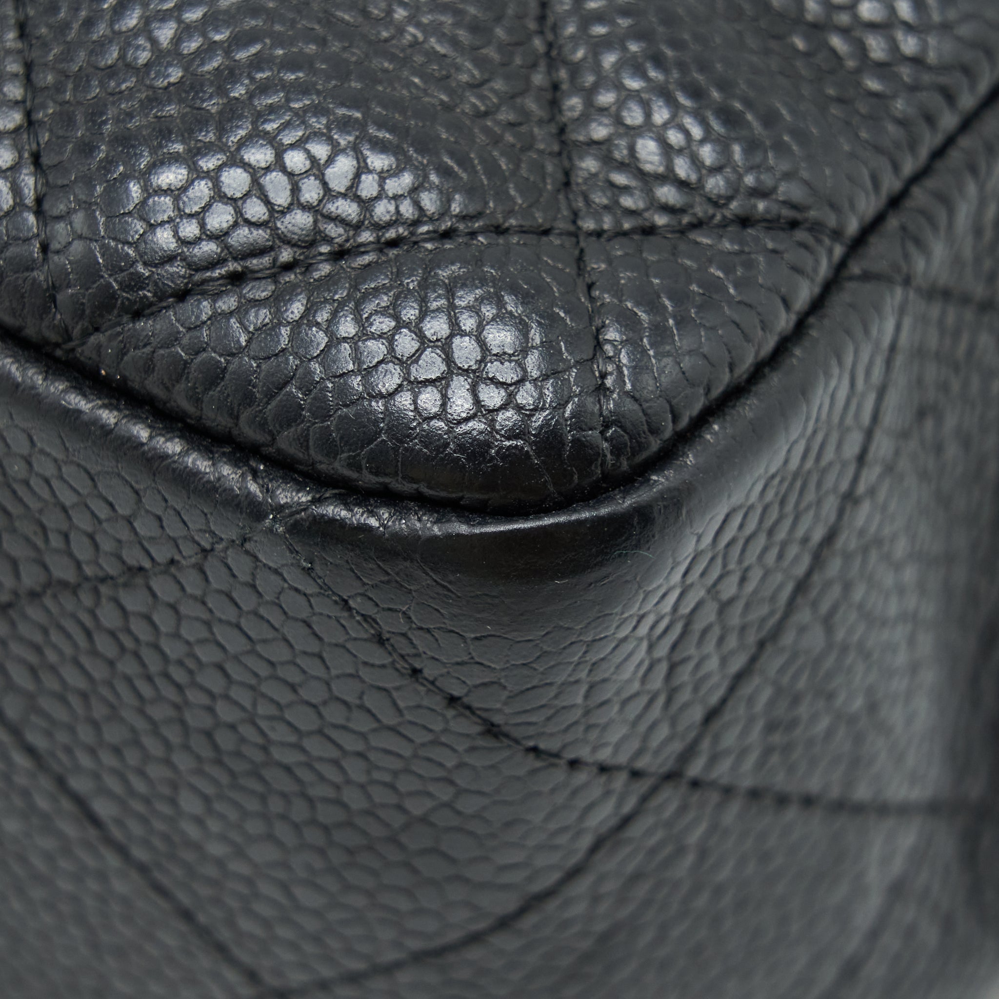CHANEL JUMBO SINGLE FLAP BAG CAVIAR BLACK GHW