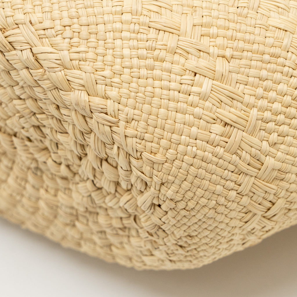 LOEWE SMALL ANAGRAM BASKET BAG IRACA PALM/CALFSKIN NATURAL/TAN