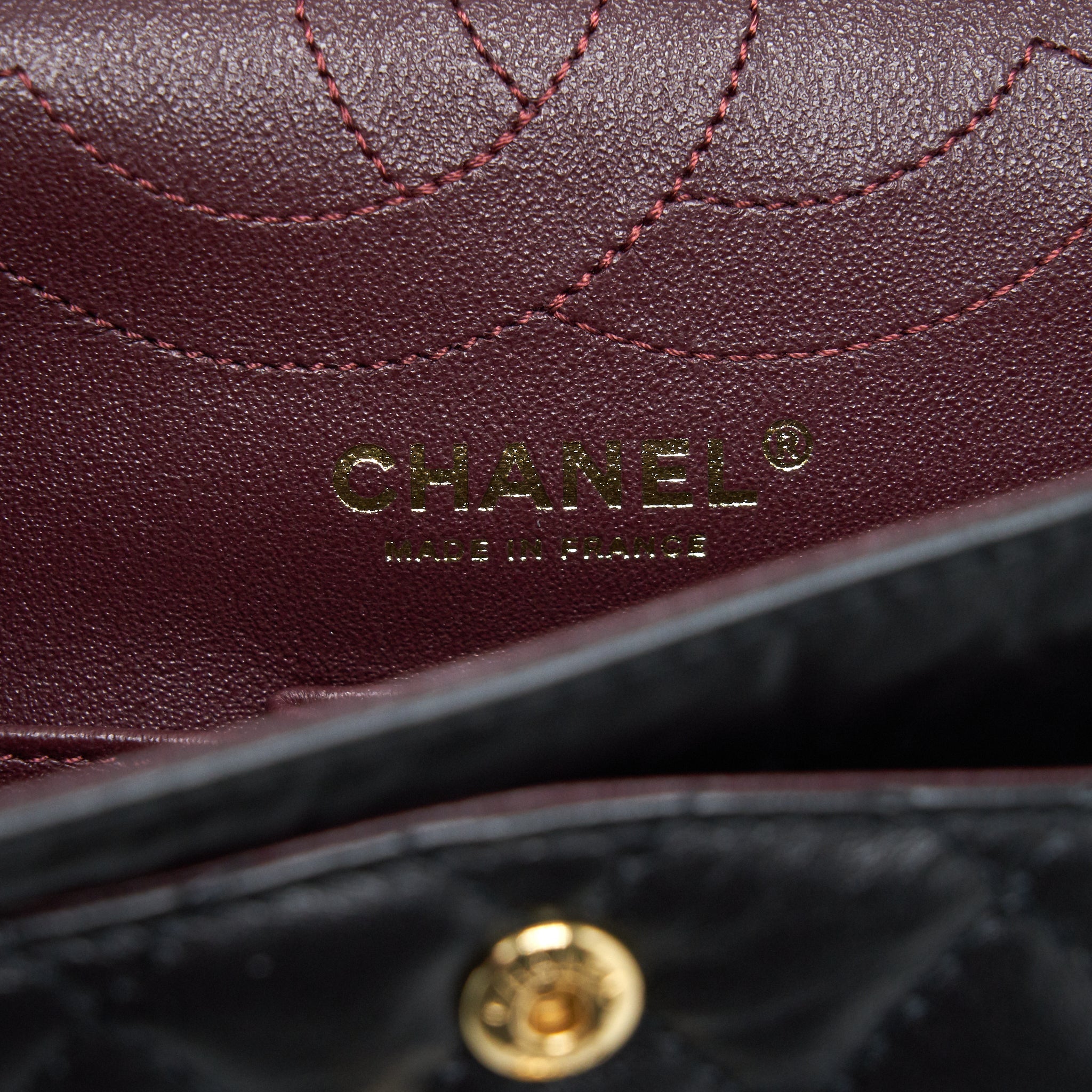 CHANEL SMALL REISSUE 2.55 FLAP BAG BLACK BRUSHED GHW