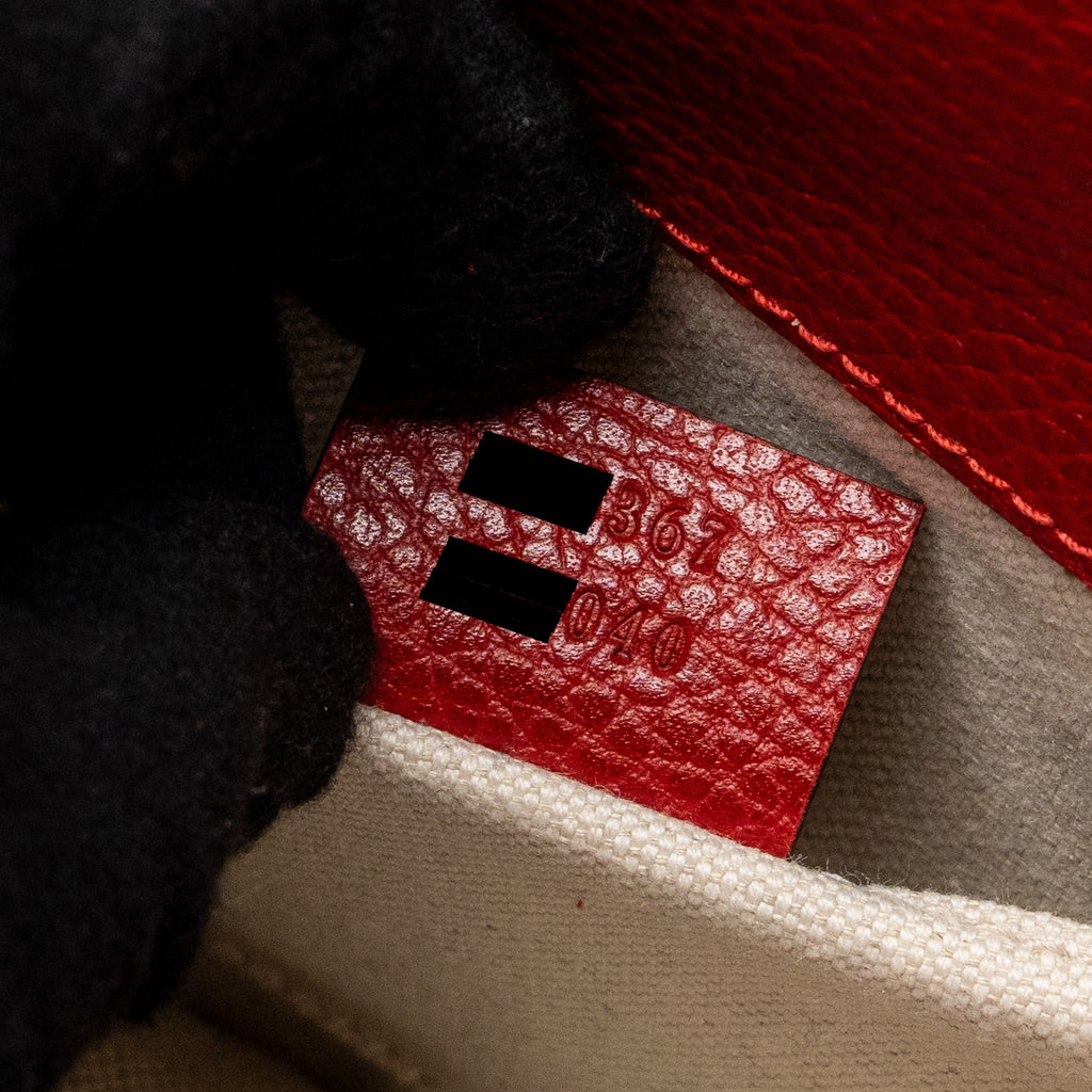 GUCCI DIONYSUS SMALL BAMBOO HANDLE BAG CALFSKIN RED SHW