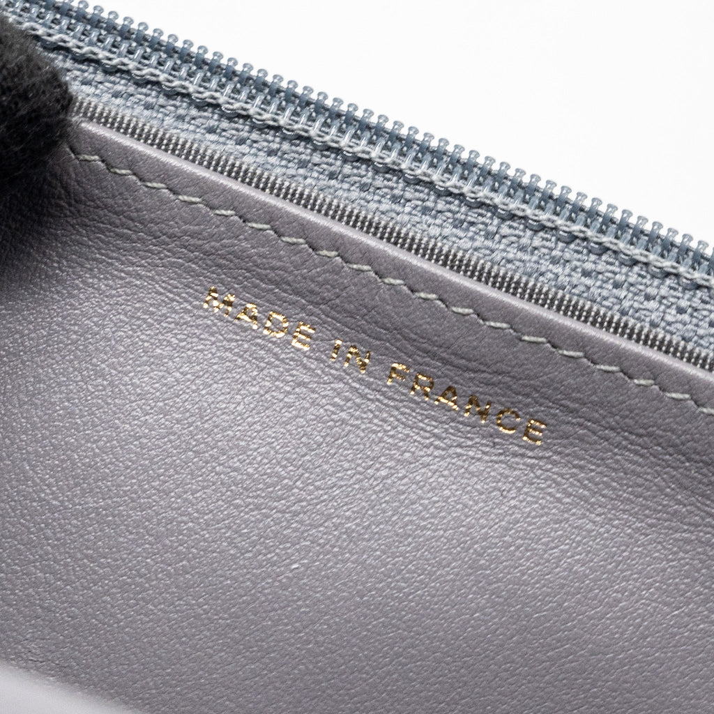 CHANEL BOY WALLET ON CHAIN CAVIAR GREY LGHW
