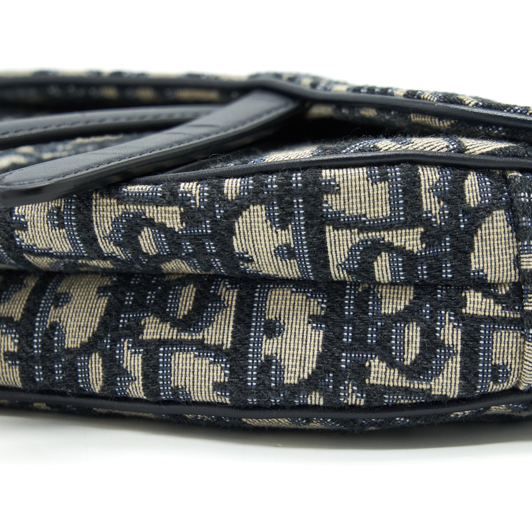 DIOR MINI SADDLE BLUE OBLIQUE GHW