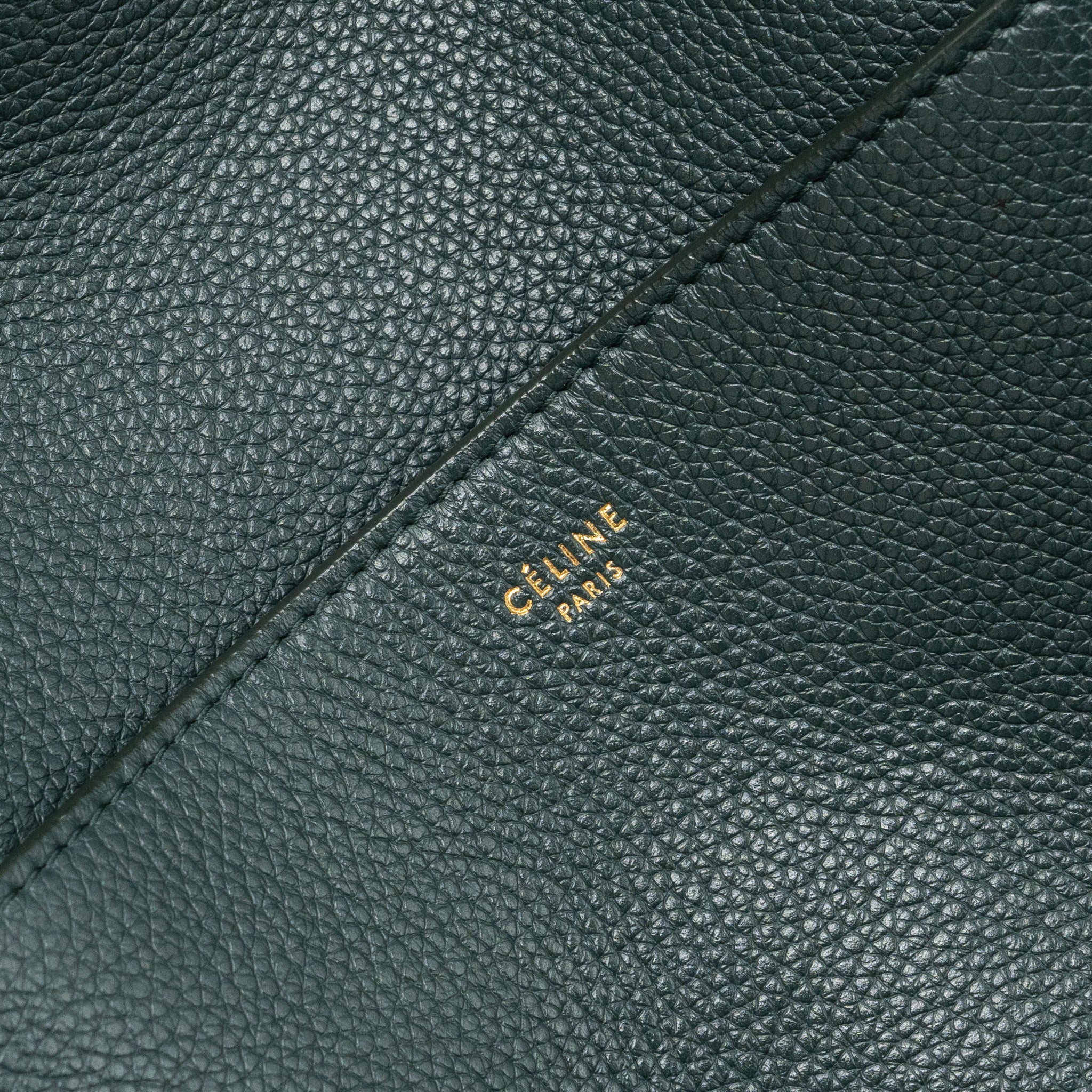 CELINE SANGLE BUCKET BAG CALFSKIN DARK GREEN GHW