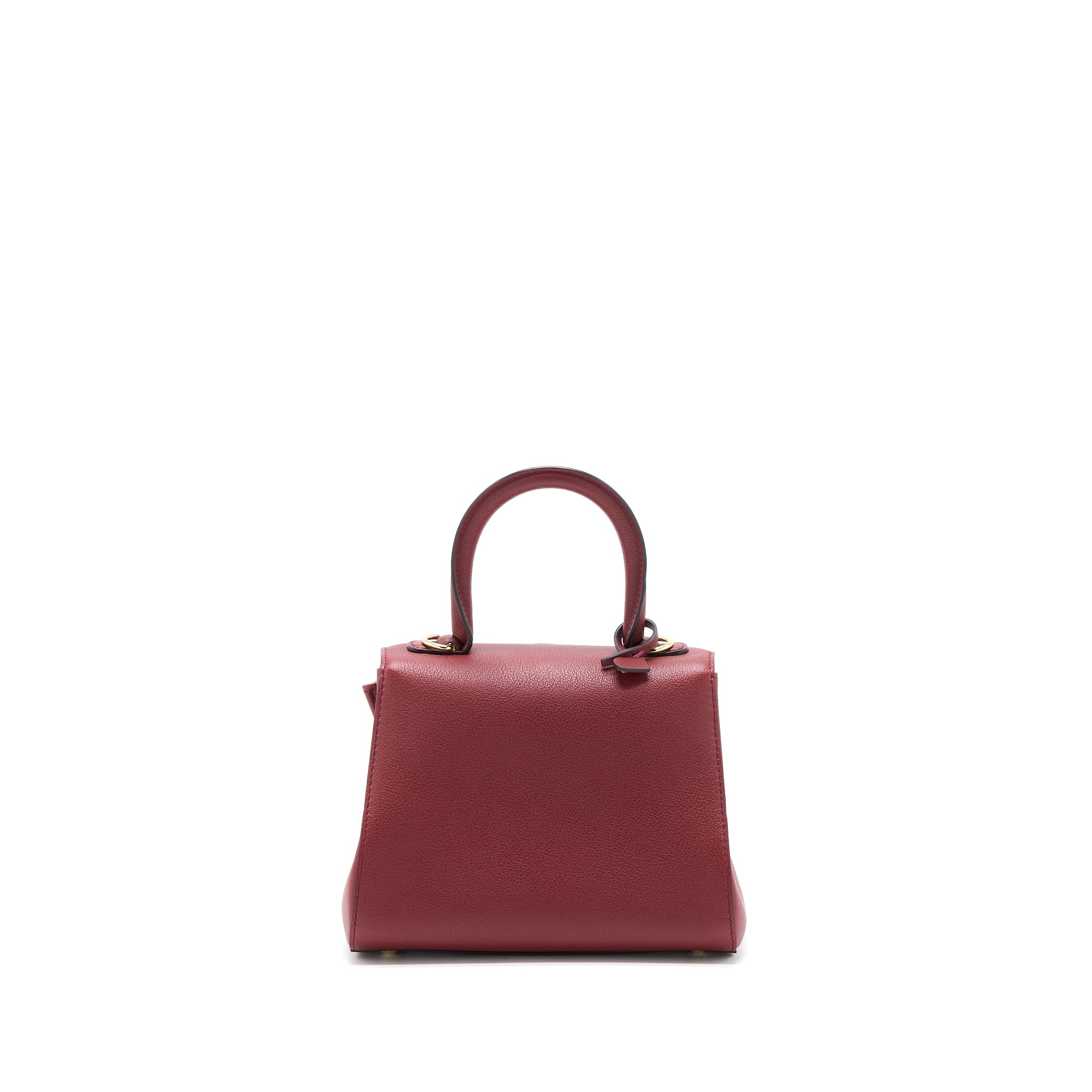 DELVAUX MINI BRILLIANT BAG GRAINED CALFSKIN BURGUNDY GHW