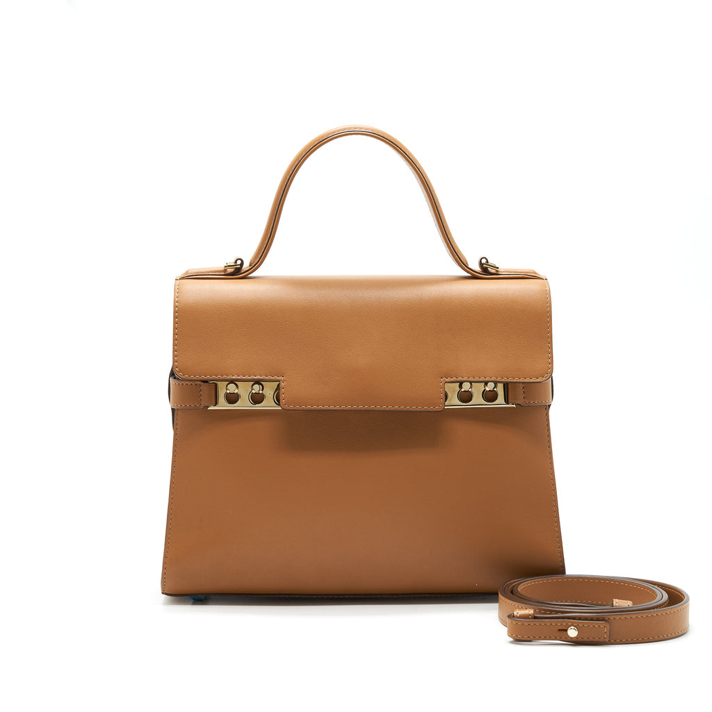 DELVAUX TEMPETE TOTE BAG CARAMEL WITH LGHW