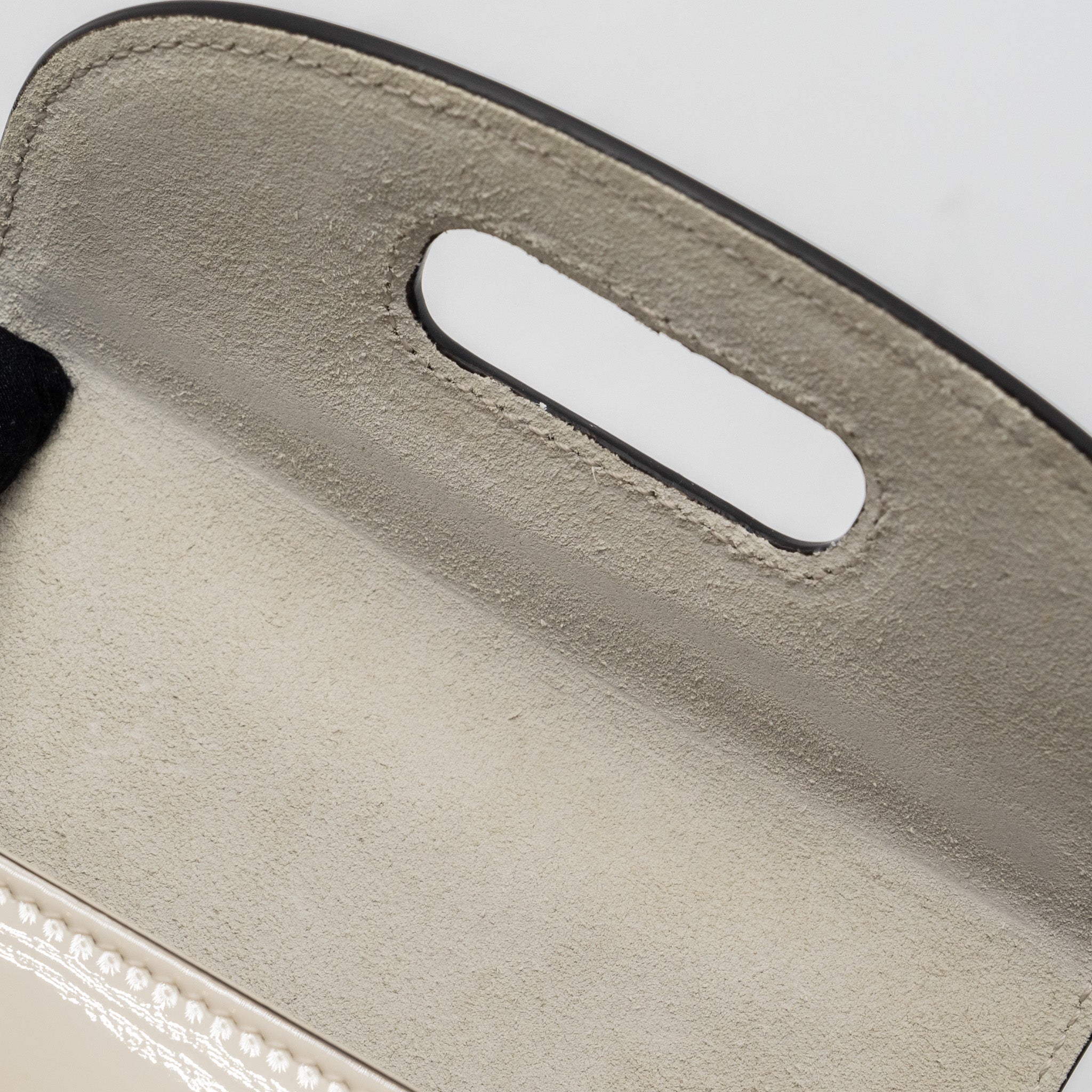 GUCCI BAMBOO 1947 MINI TOP HANDLE BAG PATENT LEATHER WHITE GHW