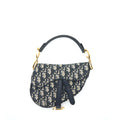 DIOR MINI SADDLE BLUE OBLIQUE GHW