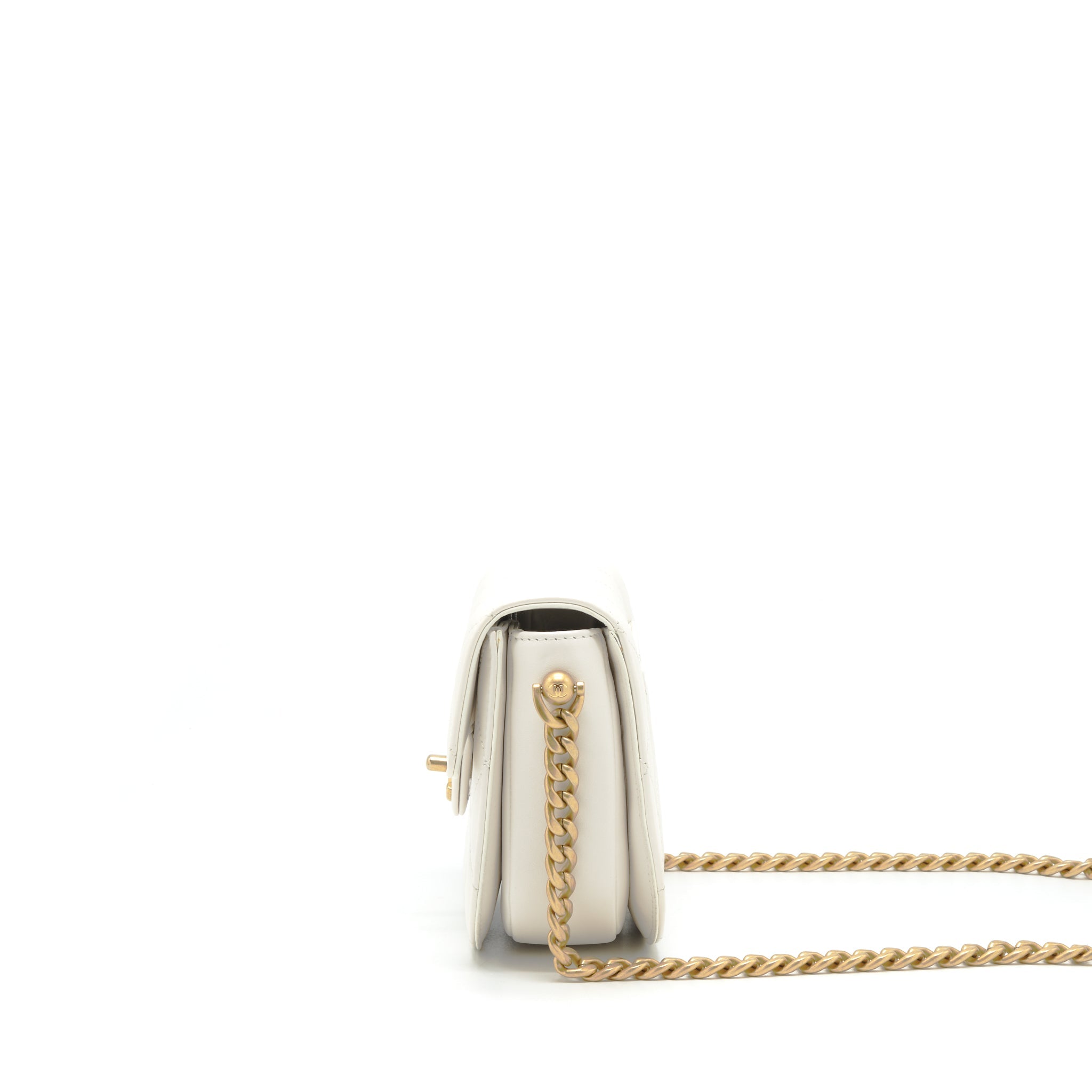 CHANEL SEASONAL FLAP CROSSBODY BAG LAMBSKIN CREAM GHW
