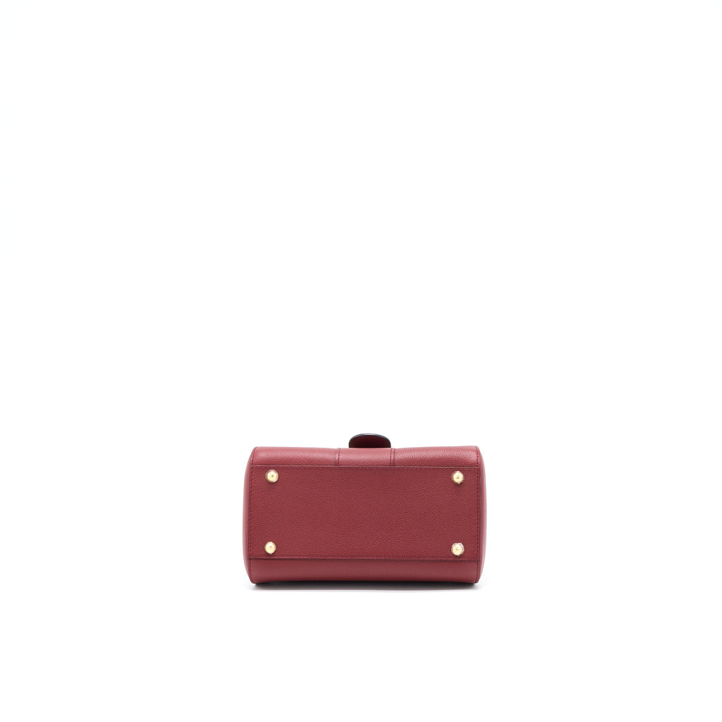 DELVAUX MINI BRILLIANT BAG GRAINED CALFSKIN BURGUNDY GHW