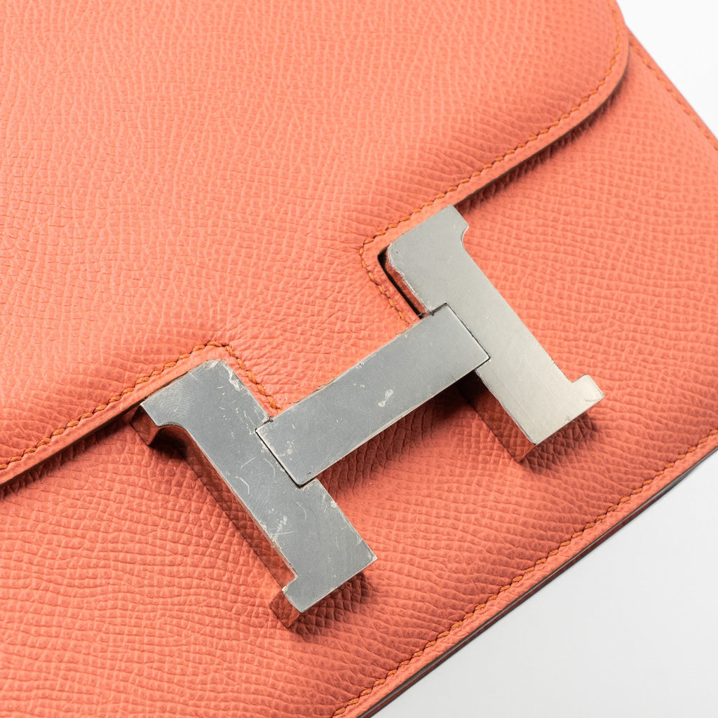 HERMES MINI CONSTANCE EPSOM CREVETTE PINK SHW