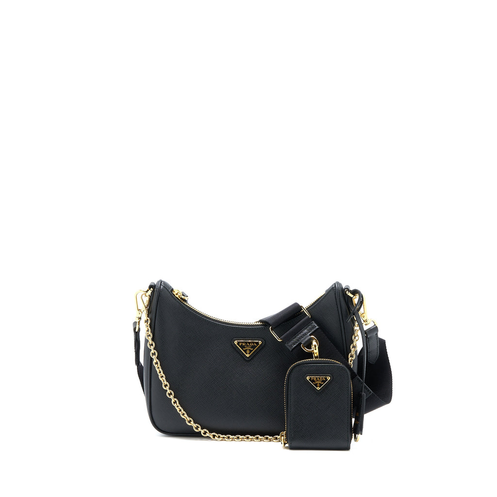PRADA RE-EDITION 2005 SAFFIANO BLACK GHW