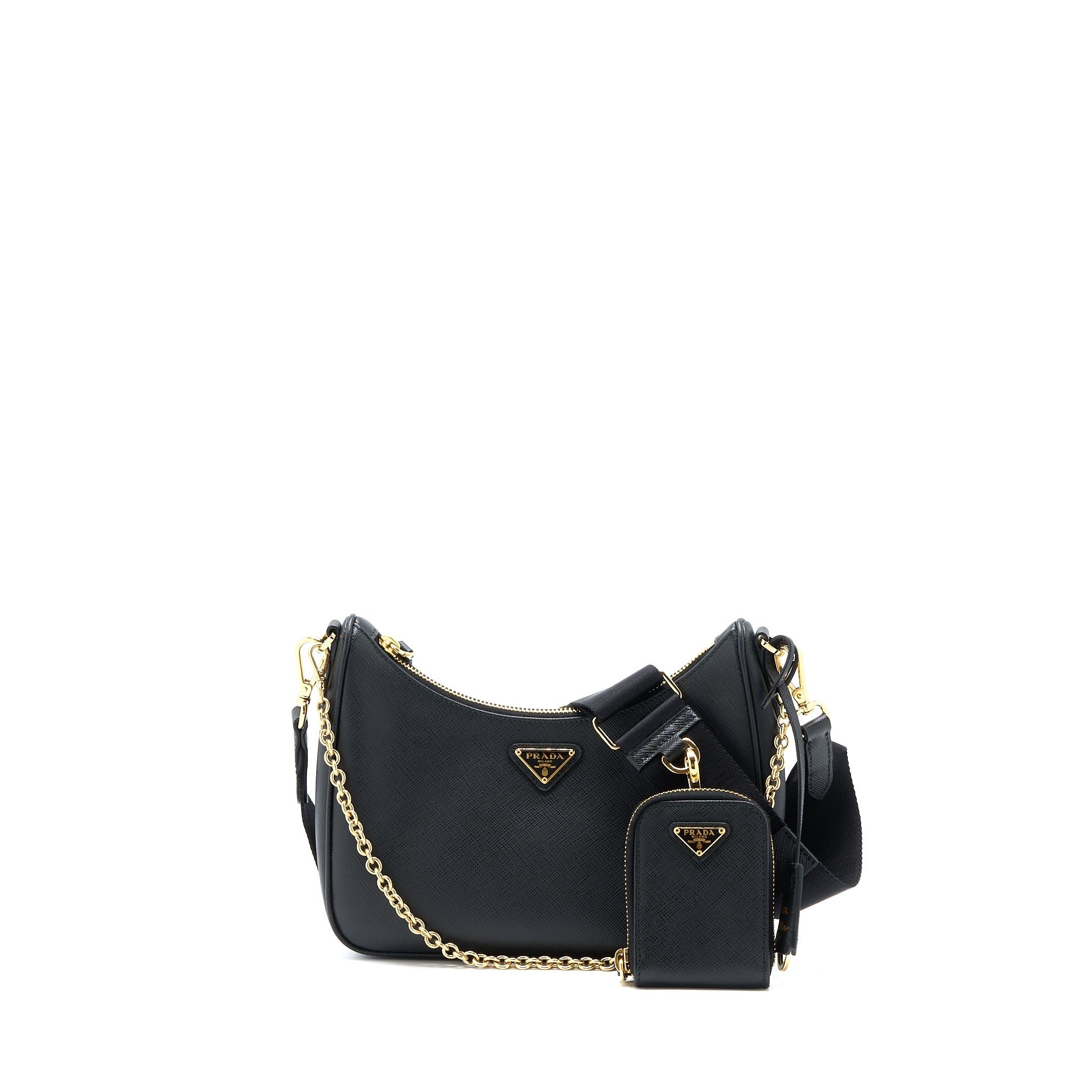 PRADA RE-EDITION 2005 SAFFIANO BLACK GHW