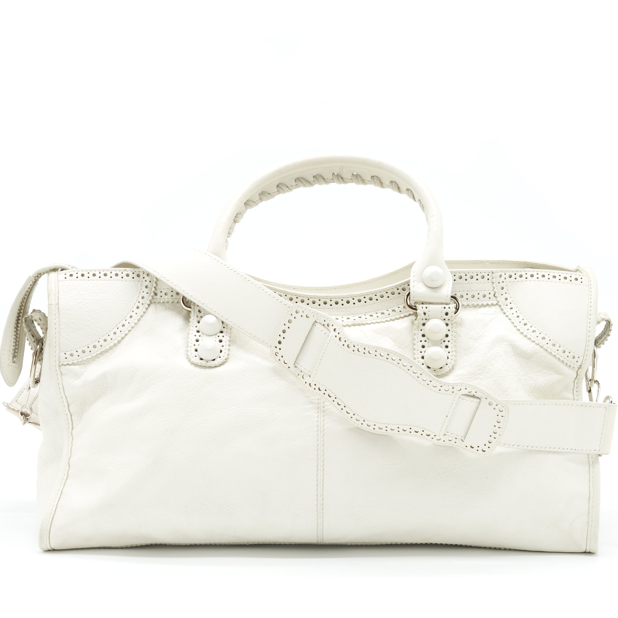 BALENCIAGA GIANT CITY BAG WHITE SHW