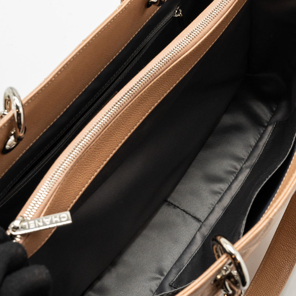 CHANEL XL GRAND SHOPPING TOTE BAG CAVIAR DARK BEIGE SHW